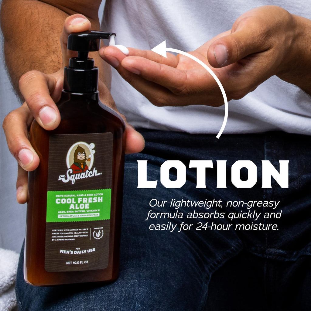Dr. Squatch Natural Hand & Body Lotion for Men – 24-Hr Moisture, Shea Butter & Coconut Oil (2-Pack)