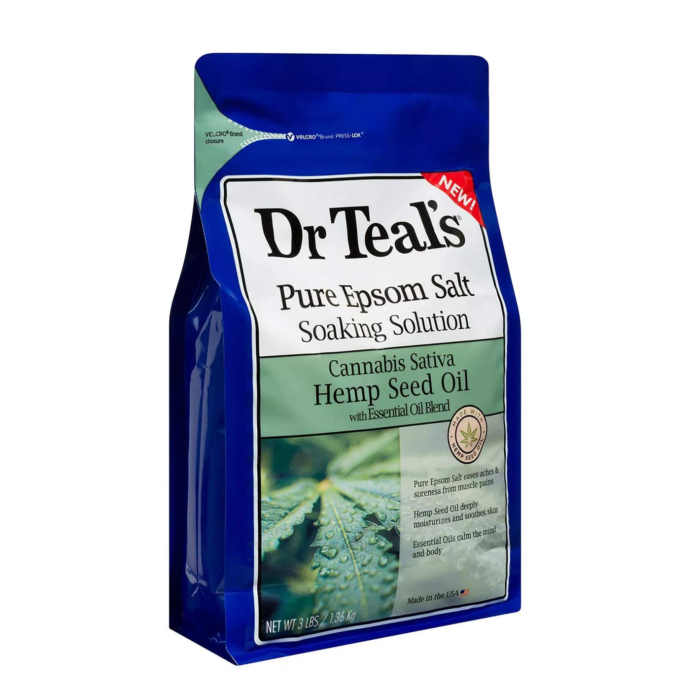 Dr Teal's Lavender & Hemp Seed Oil Epsom Salt Gift Set – 2 Pack (3 lb each) for Relaxation & Sleep