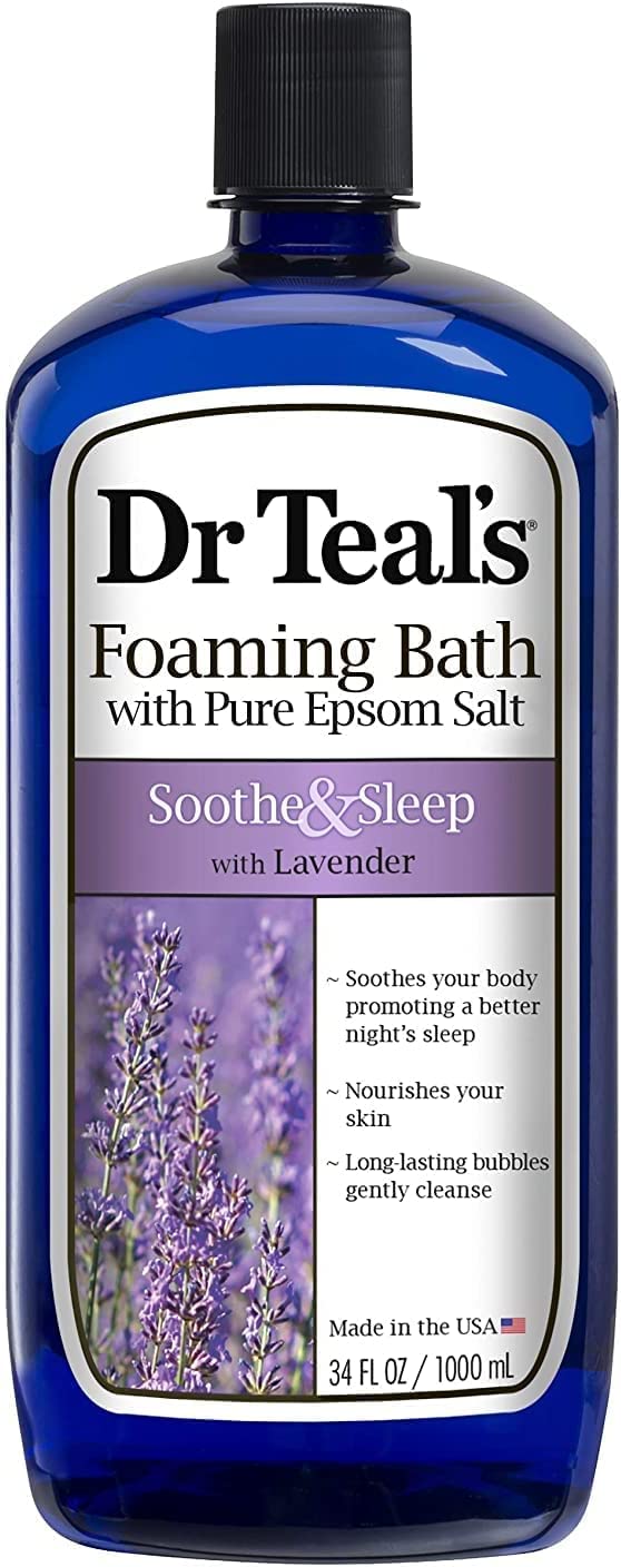 Dr Teal's Foaming Bath Variety Gift Set (2 x 34 oz) – Soothe & Sleep Lavender + Glow & Radiance Vitamin C & Citrus