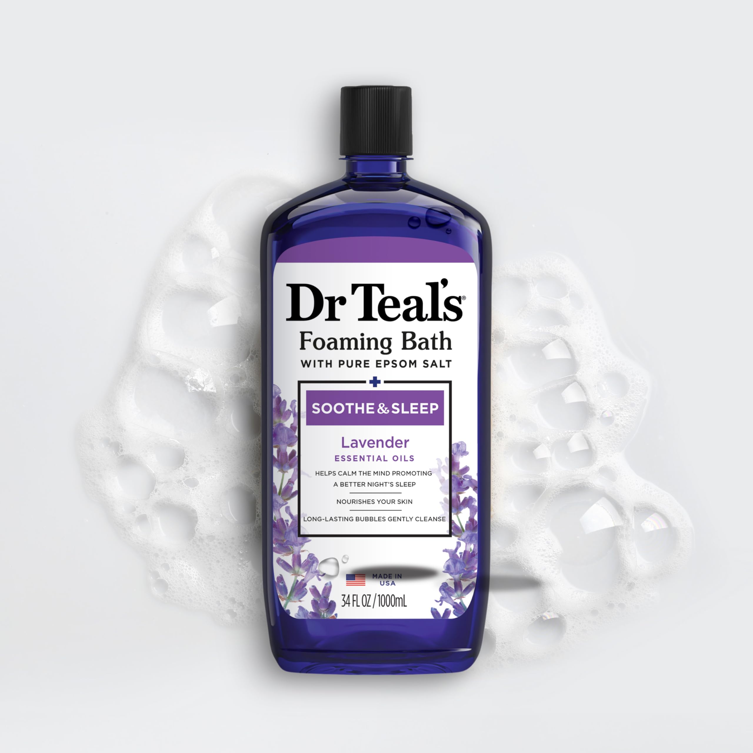 Dr Teal's Lavender Epsom Salt Soak & Foaming Bath Duo – Soothe & Sleep with Lavender