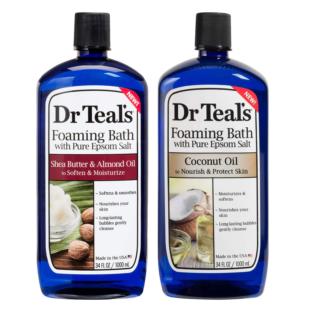 Dr Teal's Foaming Bath Variety Gift Set (2x34oz) – Shea Butter & Almond Oil + Coconut Oil