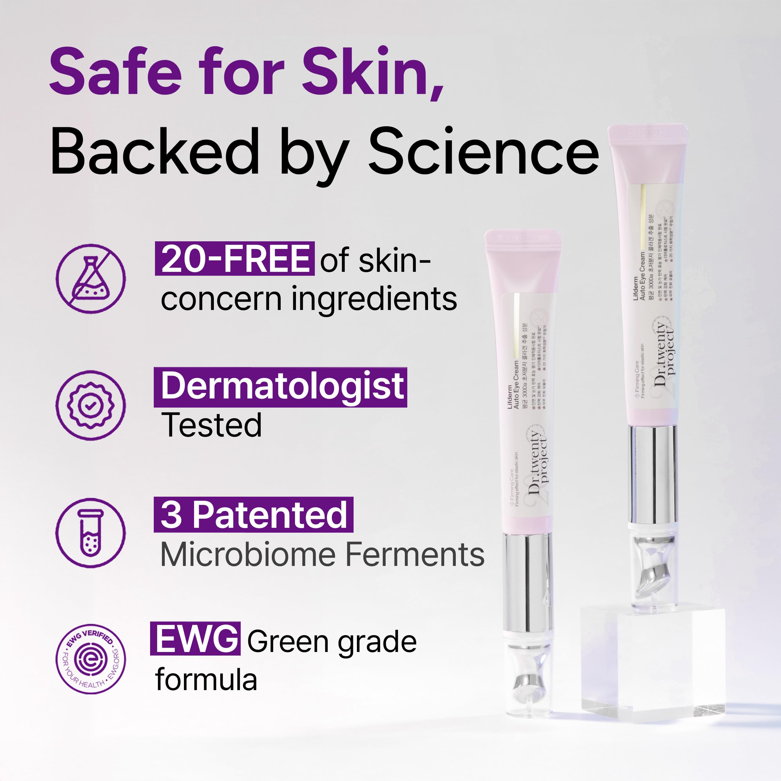 Dr.twentyproject Lifderm Eye Cream with Collagen & Auto Vibration – Eye Care (20ml)