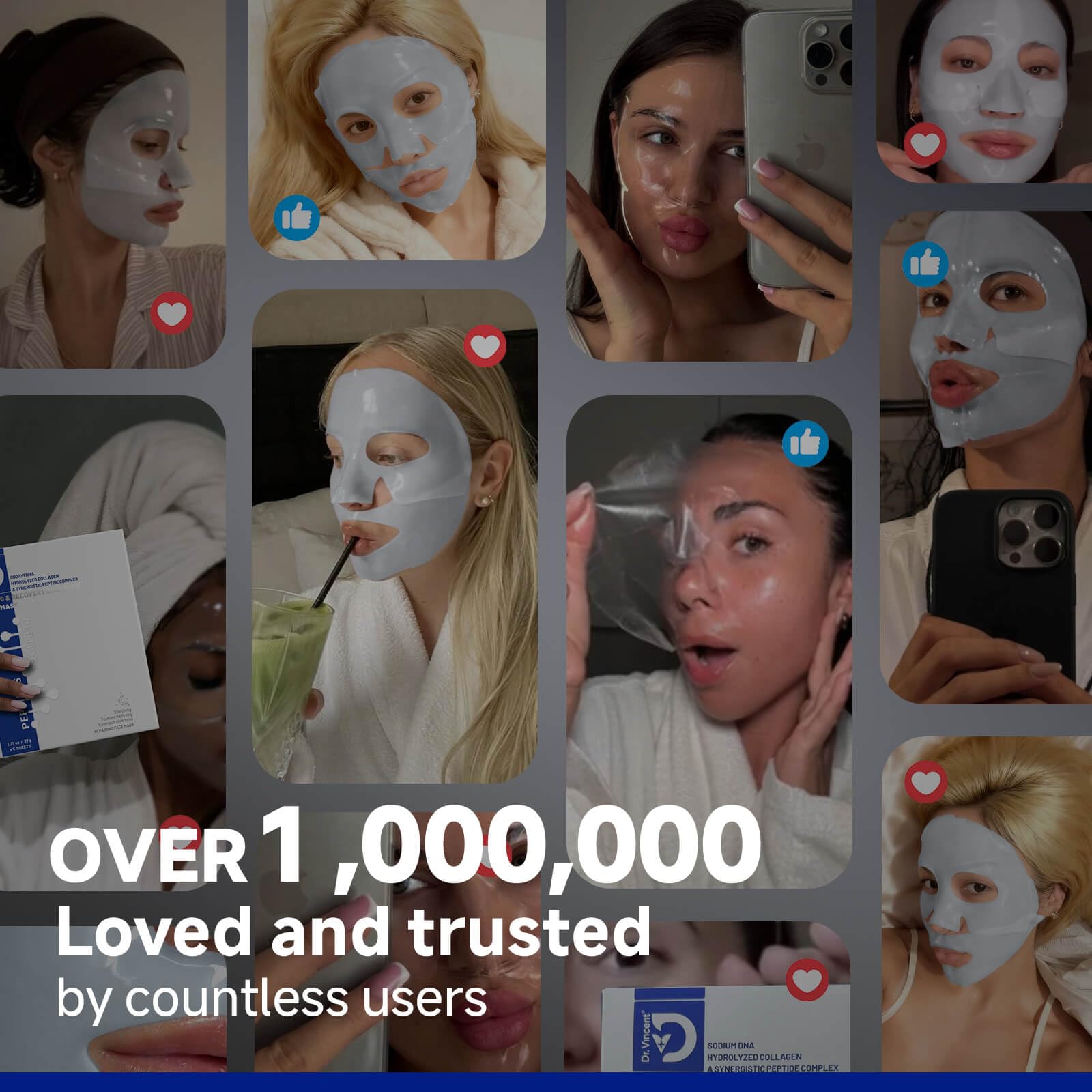 Dr Vincent Deep Hydrating Overnight Collagen Hydrogel Mask — Soothing Facial with Centella, Hyaluronic Acid & Peptides