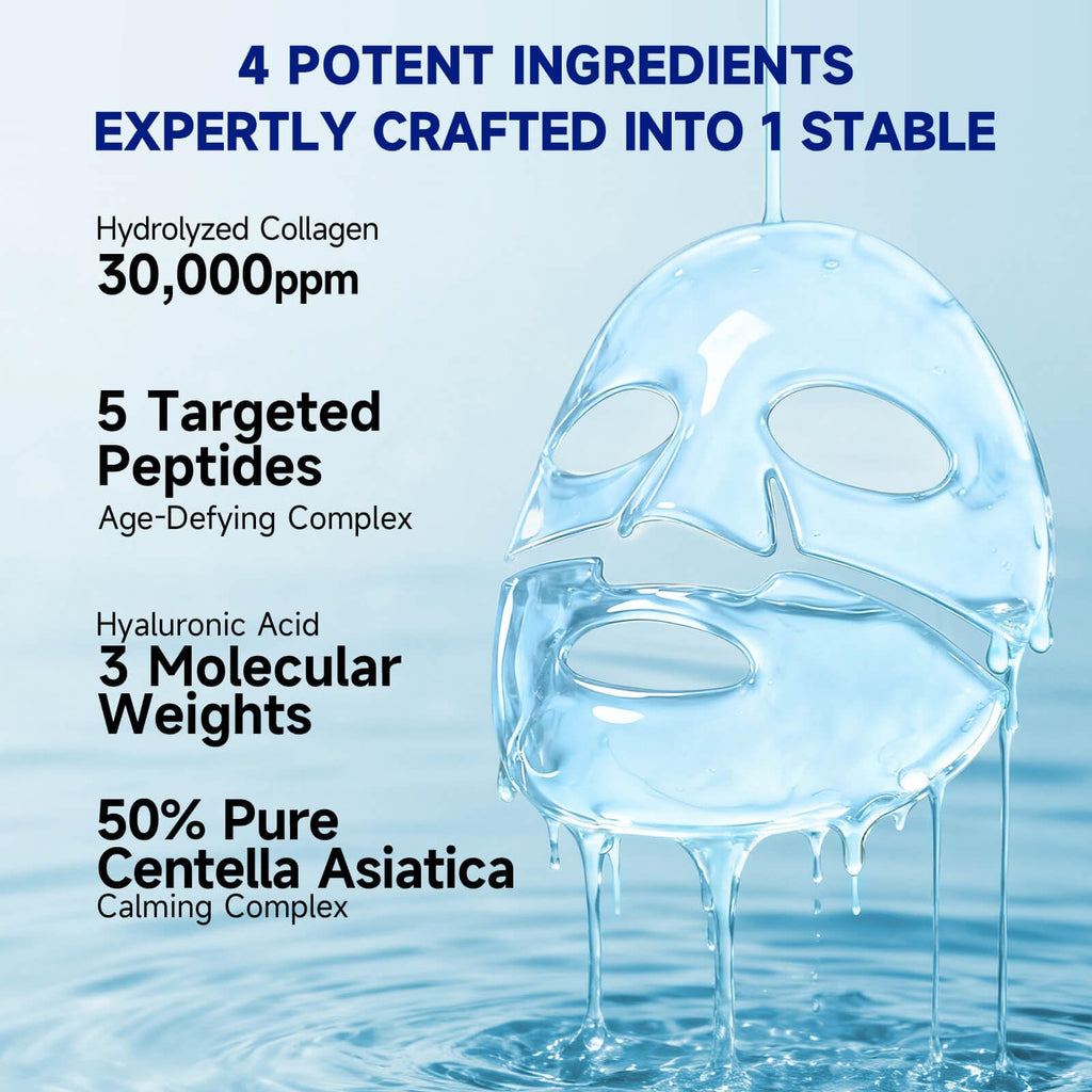 Dr Vincent Deep Hydrating Overnight Collagen Hydrogel Mask — Soothing Facial with Centella, Hyaluronic Acid & Peptides