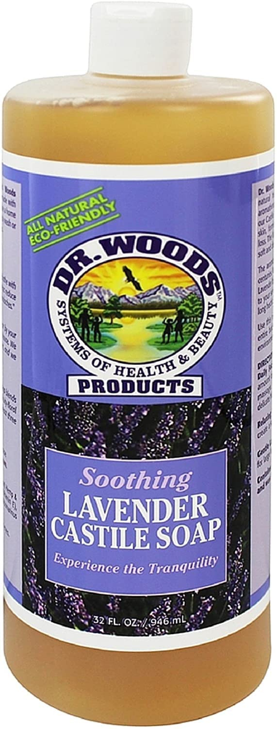 Dr. Woods Lavender Liquid Castile Soap — 3-Pack, 32 oz Each | Gentle Face, Body & Hair Cleanser