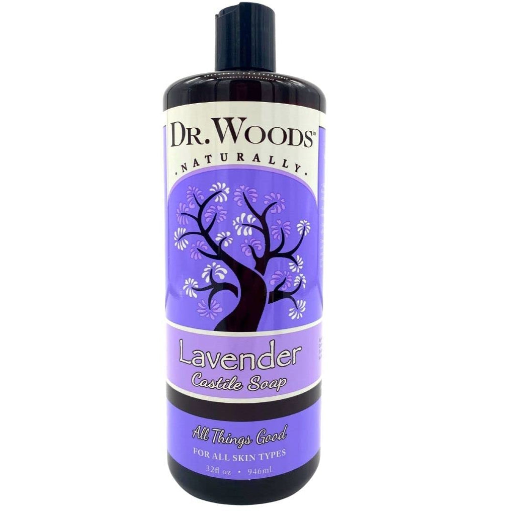 Dr. Woods Lavender Liquid Castile Soap — 3-Pack, 32 oz Each | Gentle Face, Body & Hair Cleanser
