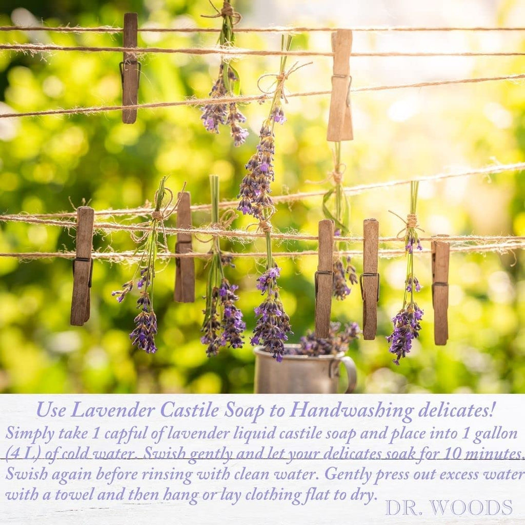 Dr. Woods Lavender Liquid Castile Soap — 3-Pack, 32 oz Each | Gentle Face, Body & Hair Cleanser