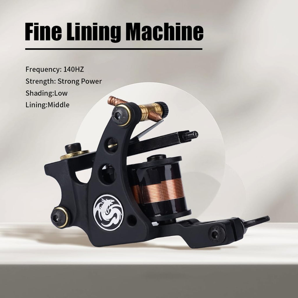 Dragonhawk Traditional Pro Complete Tattoo Kit – Dual Lining & Shading Machines, Power Supply, Needles & Grips for Beginners
