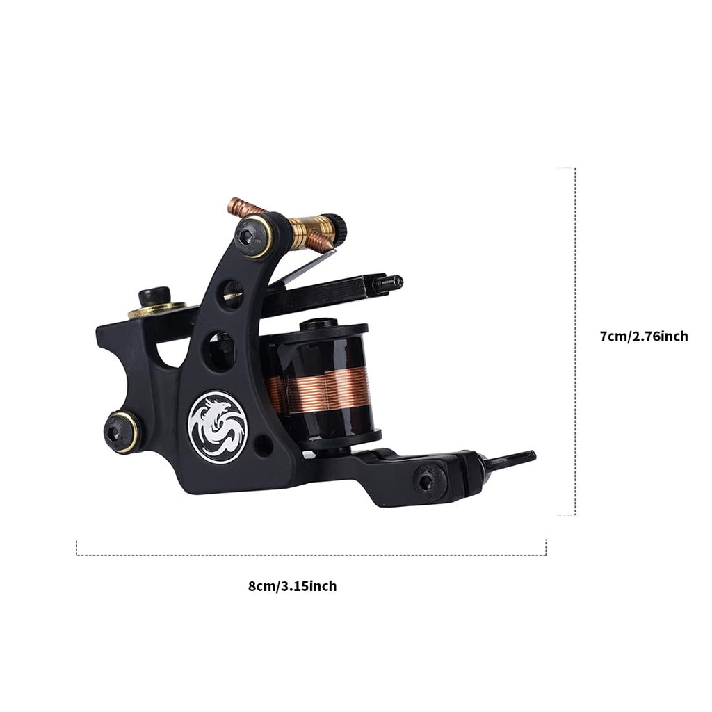 Dragonhawk Traditional Pro Complete Tattoo Kit – Dual Lining & Shading Machines, Power Supply, Needles & Grips for Beginners