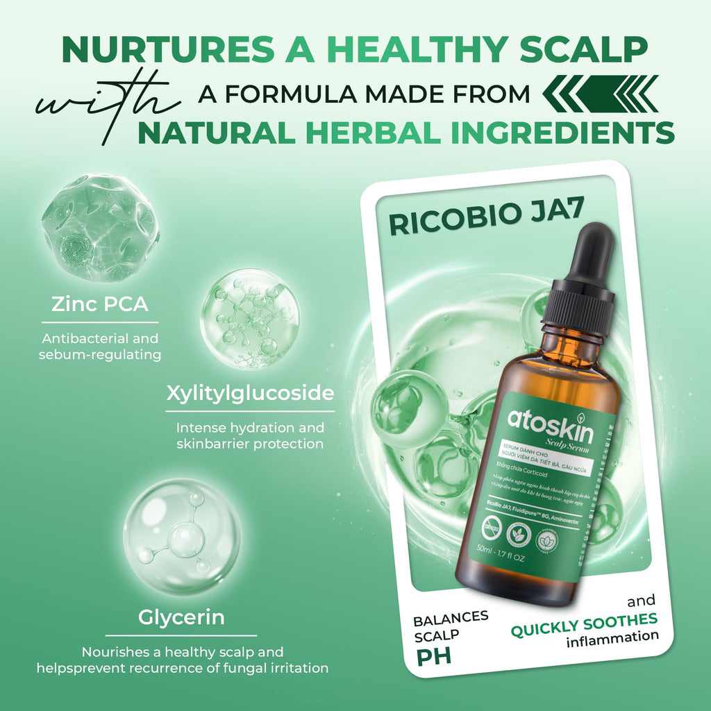 dr.atoskin Scalp Serum (3 Pack) for Seborrheic Dermatitis – Botanical Extracts, Zinc PCA & Aquaxyl