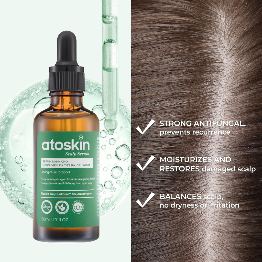 dr.atoskin Scalp Serum (3 Pack) for Seborrheic Dermatitis – Botanical Extracts, Zinc PCA & Aquaxyl