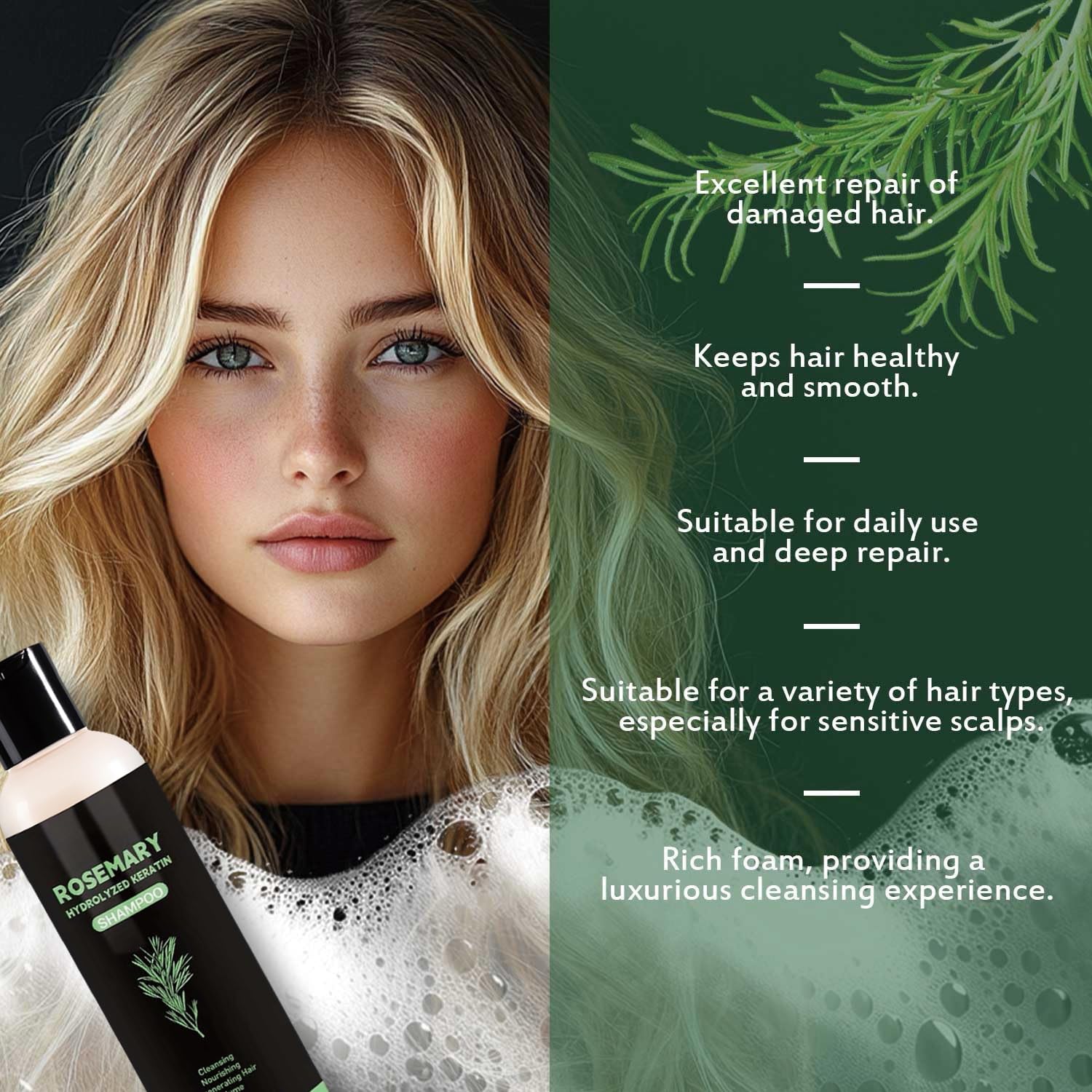 DreamCatching Rosemary Shampoo with Hydrolyzed Keratin – Nourish & Regenerate Hair