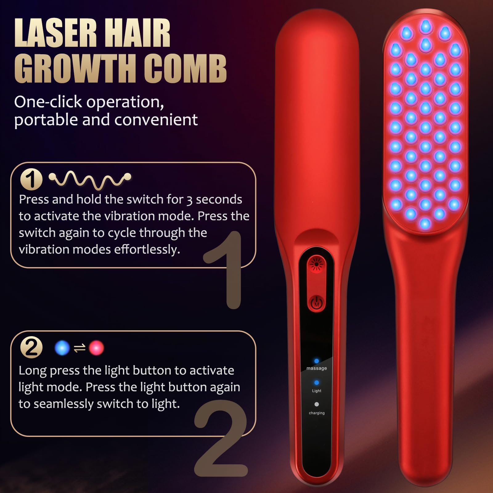 DREWALA Laser Hair Growth Comb A-803 | Red Light Hair Growth Device