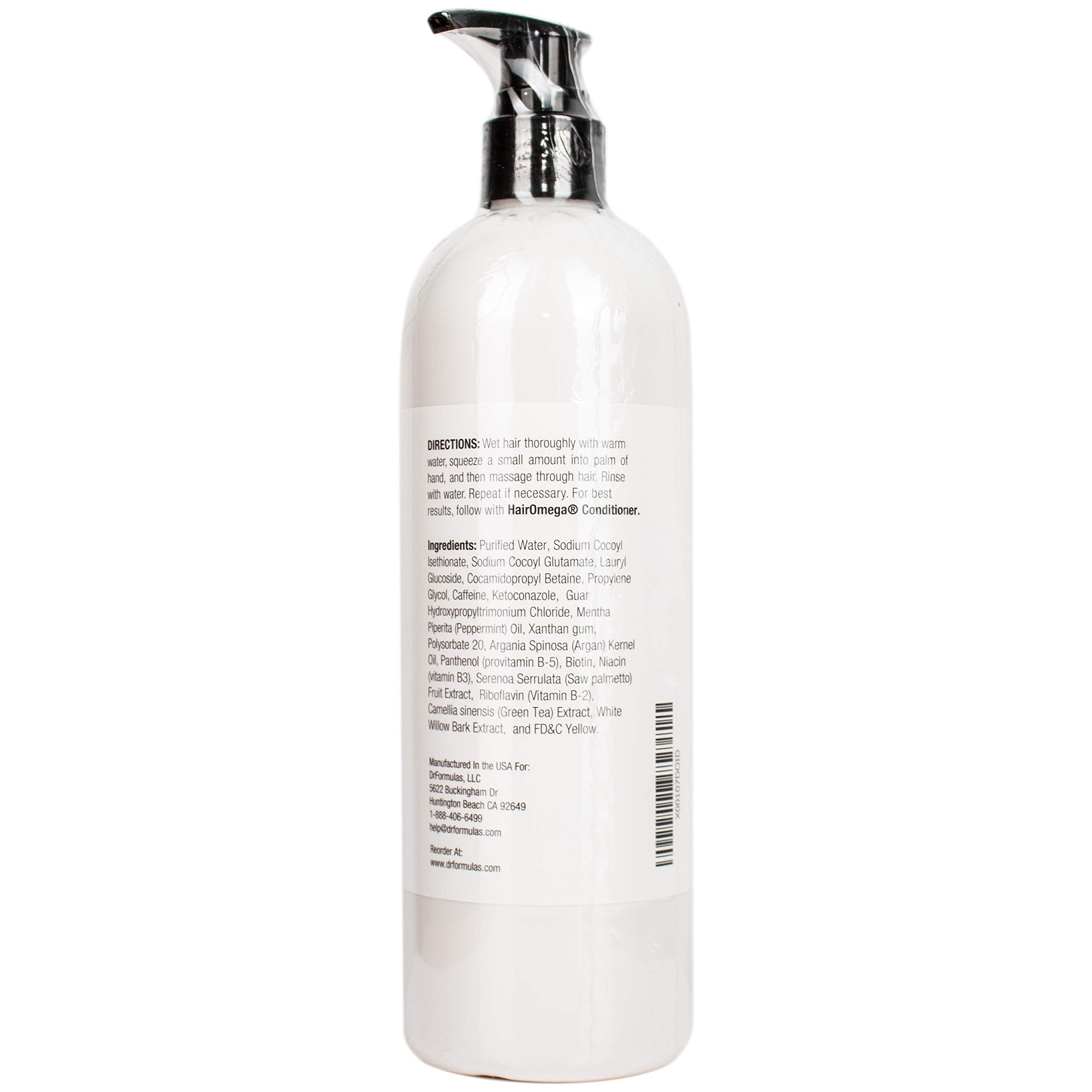 DrFormulas HairOmega DHT Blocker Shampoo + Conditioner – Sulfate Free Set with Moroccan Argan, Jojoba & Avocado Oils