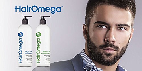 DrFormulas HairOmega DHT Blocker Shampoo + Conditioner – Sulfate Free Set with Moroccan Argan, Jojoba & Avocado Oils