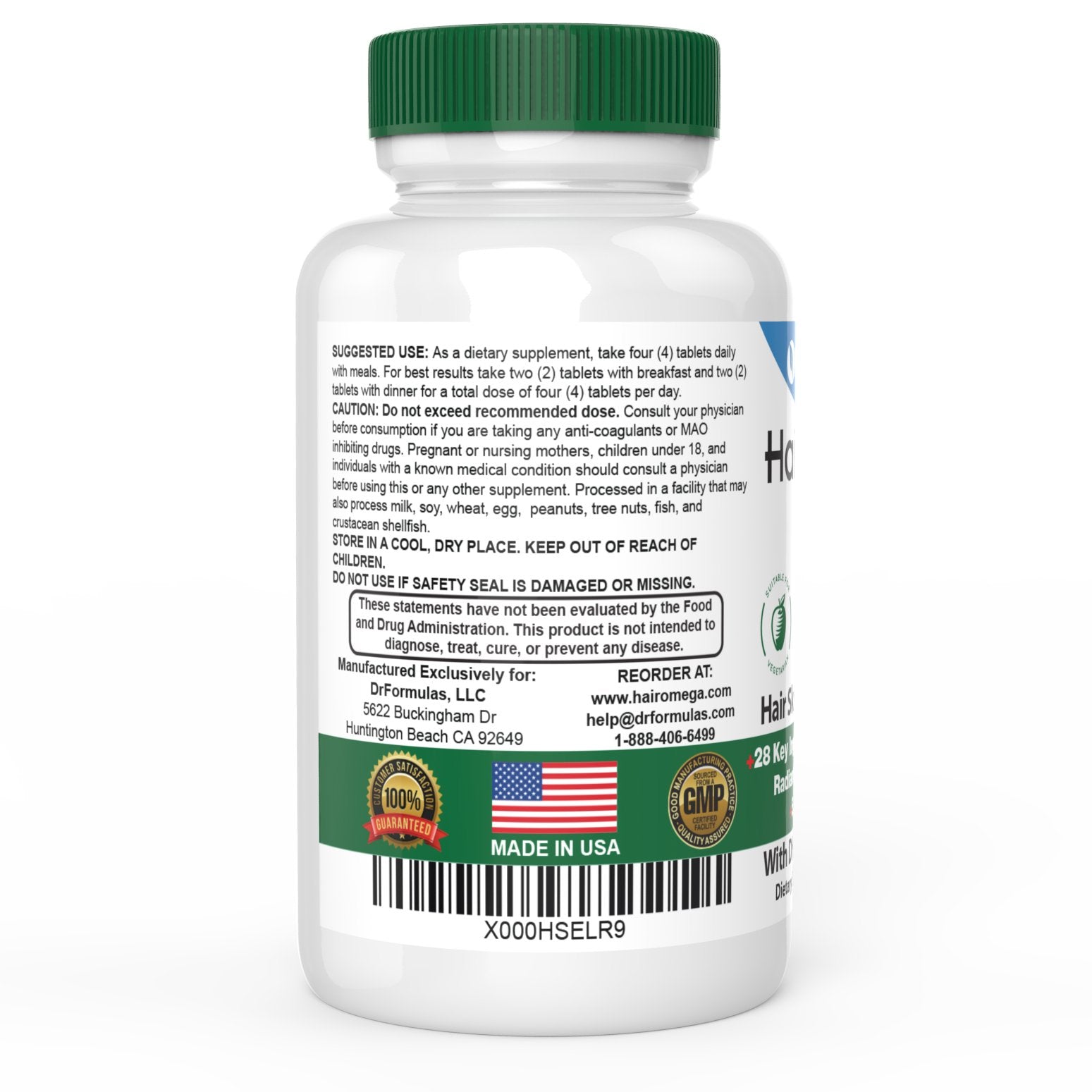 DrFormulas HairOmega 3-in-1 Hair Growth Vitamins with DHT Blocker | Biotin for Hair, Skin & Nails (120 Pills)