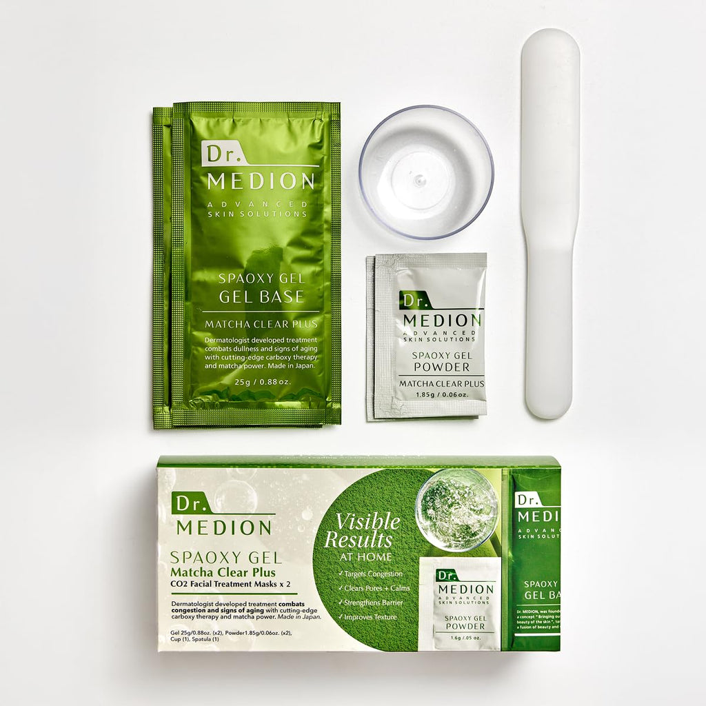 Dr. MEDION Spaoxy Gel Mask Matcha Clear Plus CO2 – Two-Unit Set