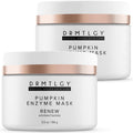 DRMTLGY Pumpkin Enzyme Mask with Jojoba Beads – Gentle Exfoliating Facial Mask, 5.5 oz, 2-Pack