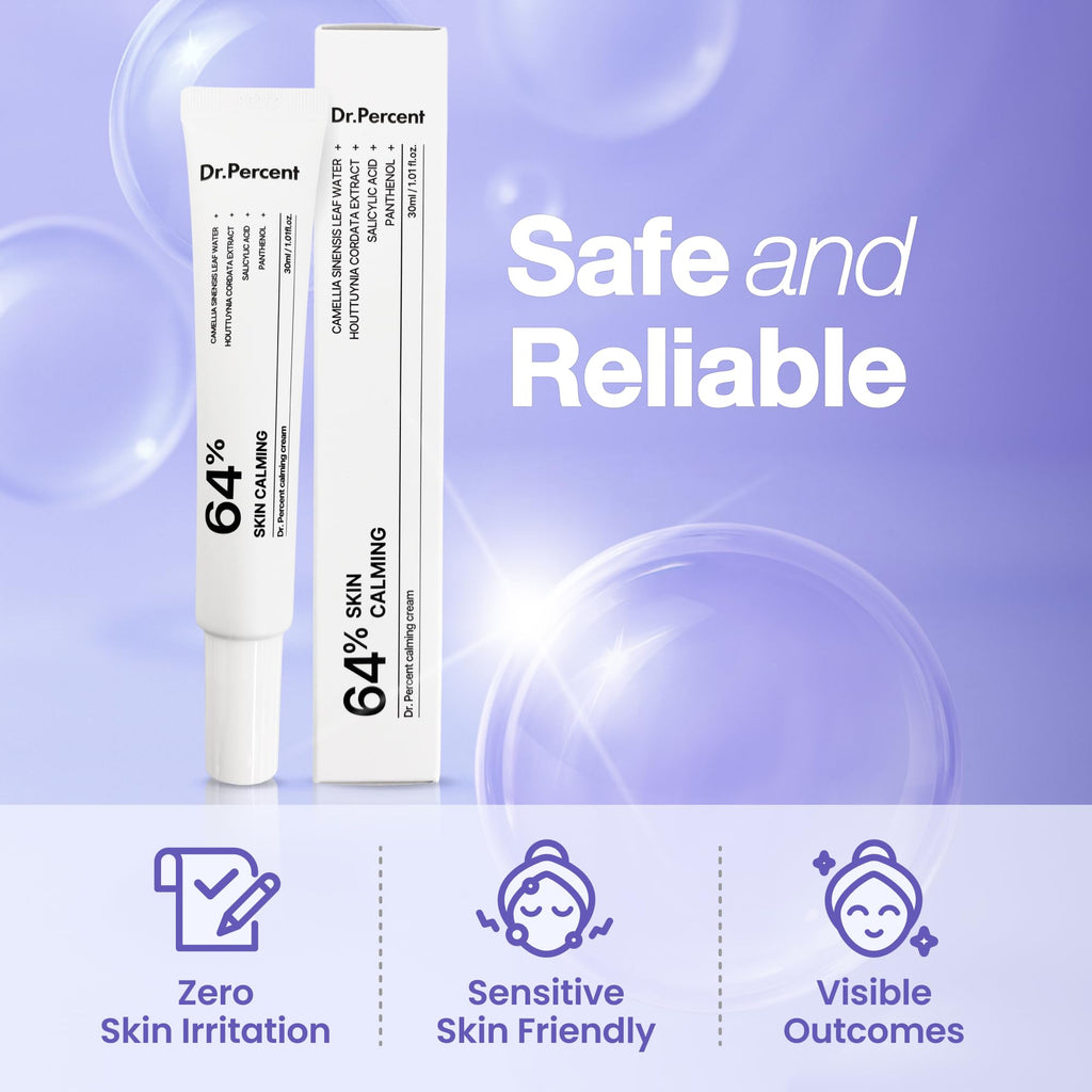 dr.percent Calming 64% Cream – Instant Soothing, Redness Relief, Hydration (30ml)