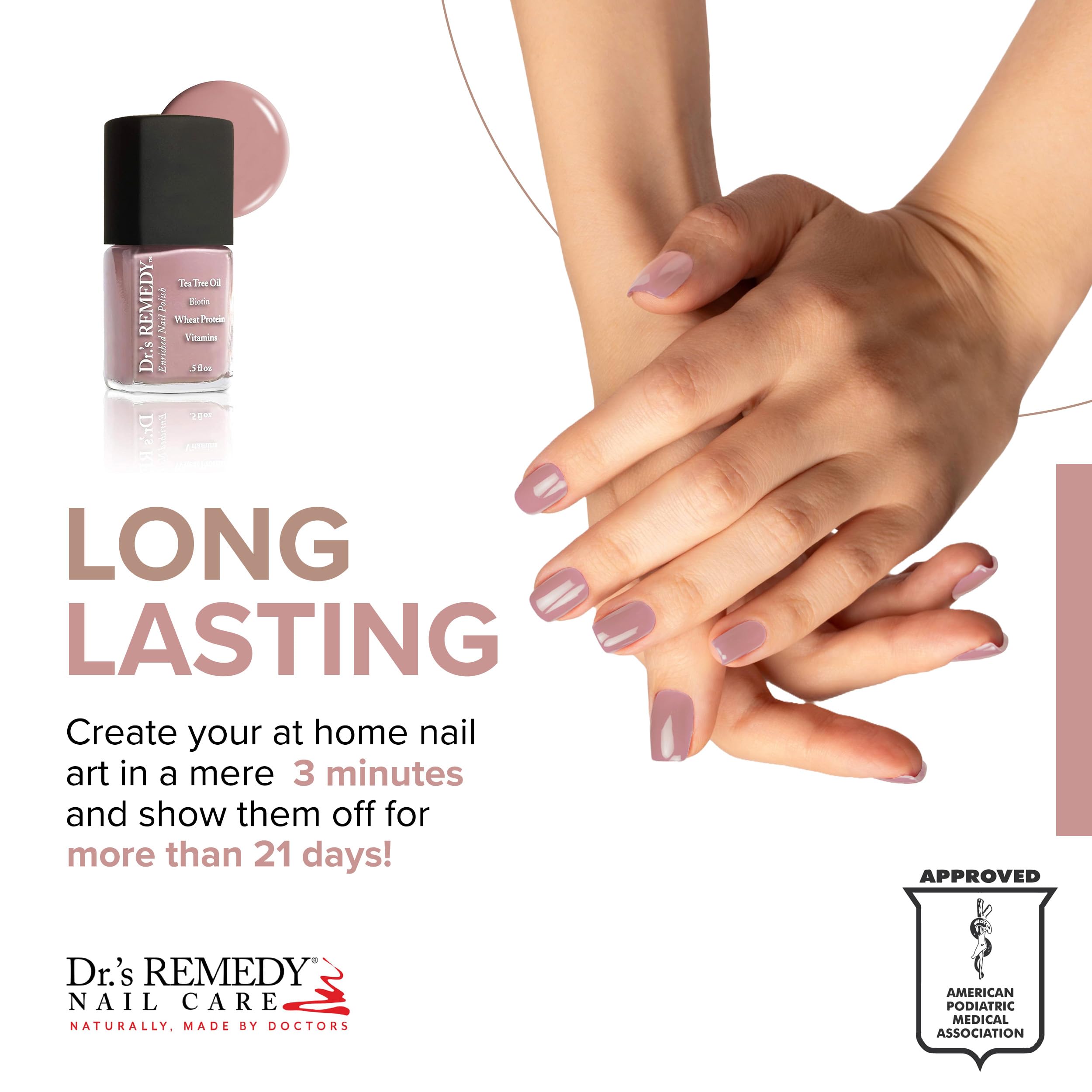 Dr.'s Remedy 3 Pack Nail Polish Kit – Anniversary Set: Brave Berry, Resilient Rose, Total Two-in-One Glaze | Non-Toxic, All-Natural Nail Strengthener