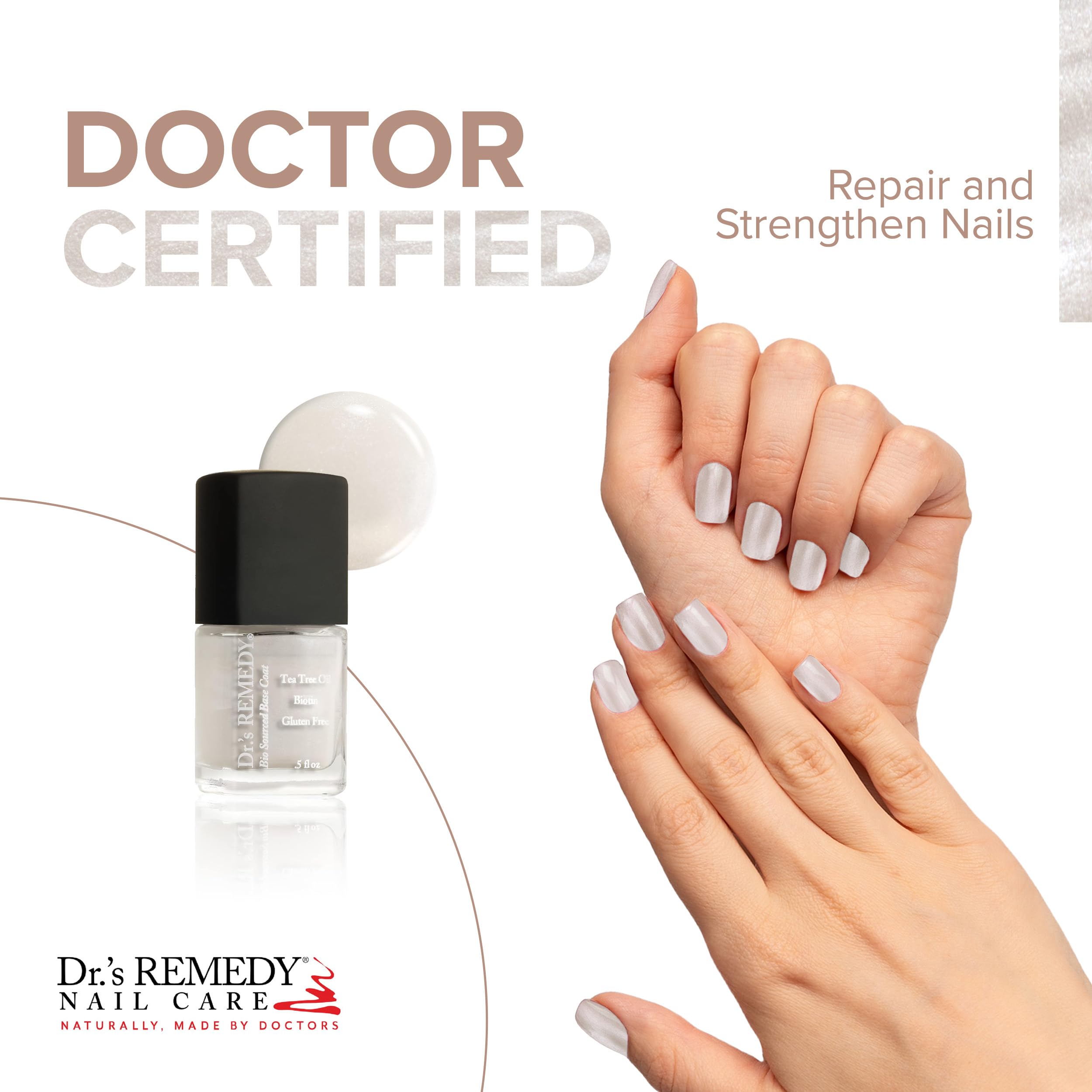 Dr.'s Remedy Enriched Nail Polish – Non-Toxic, All Natural, Organic • Doctor-Formulated: Strengthens, Restores, Heals, Protects 24-Free