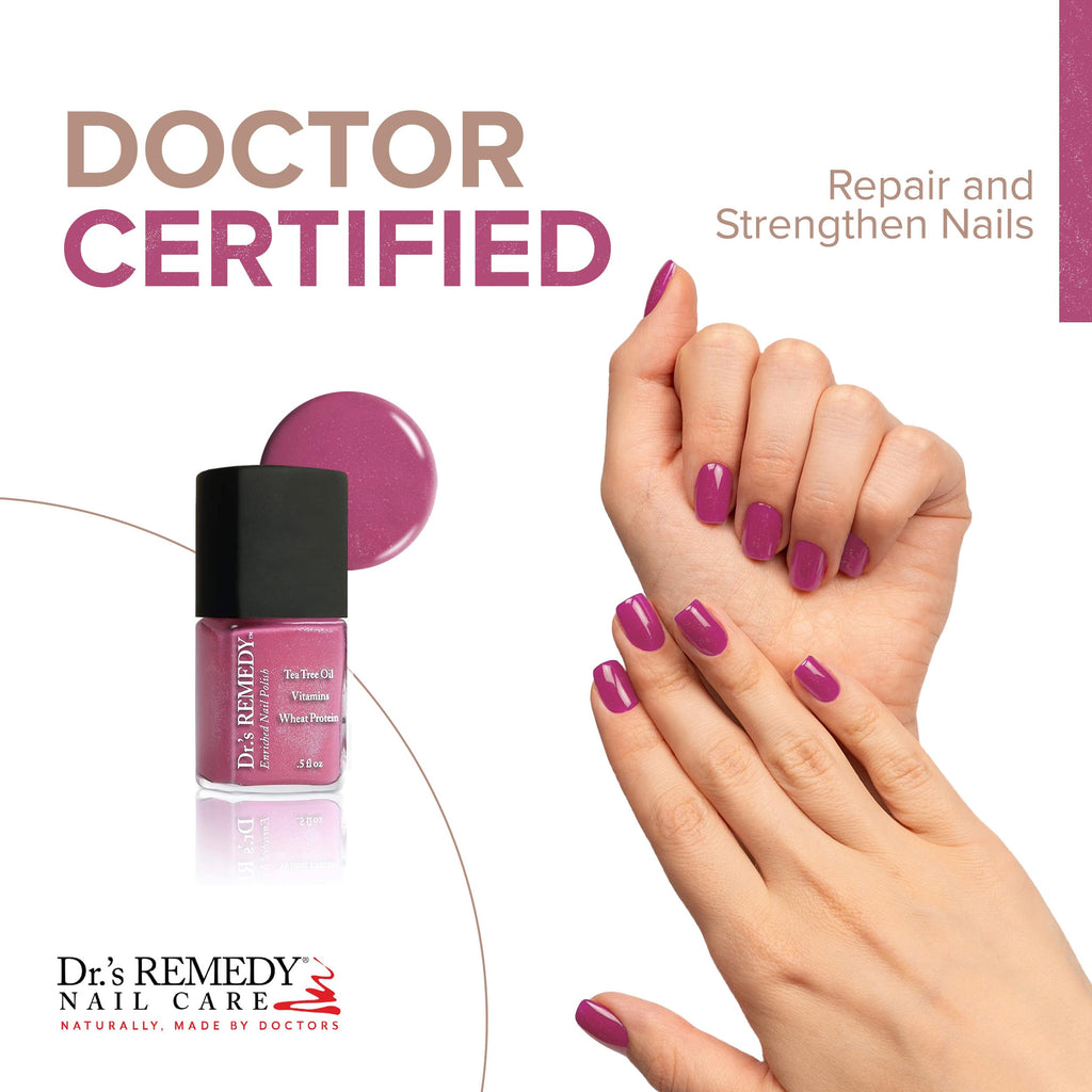 Dr.'s Remedy Enriched Nail Polish – Non-Toxic, Organic, Strengthening & Hydrating – PLAYFUL Pink