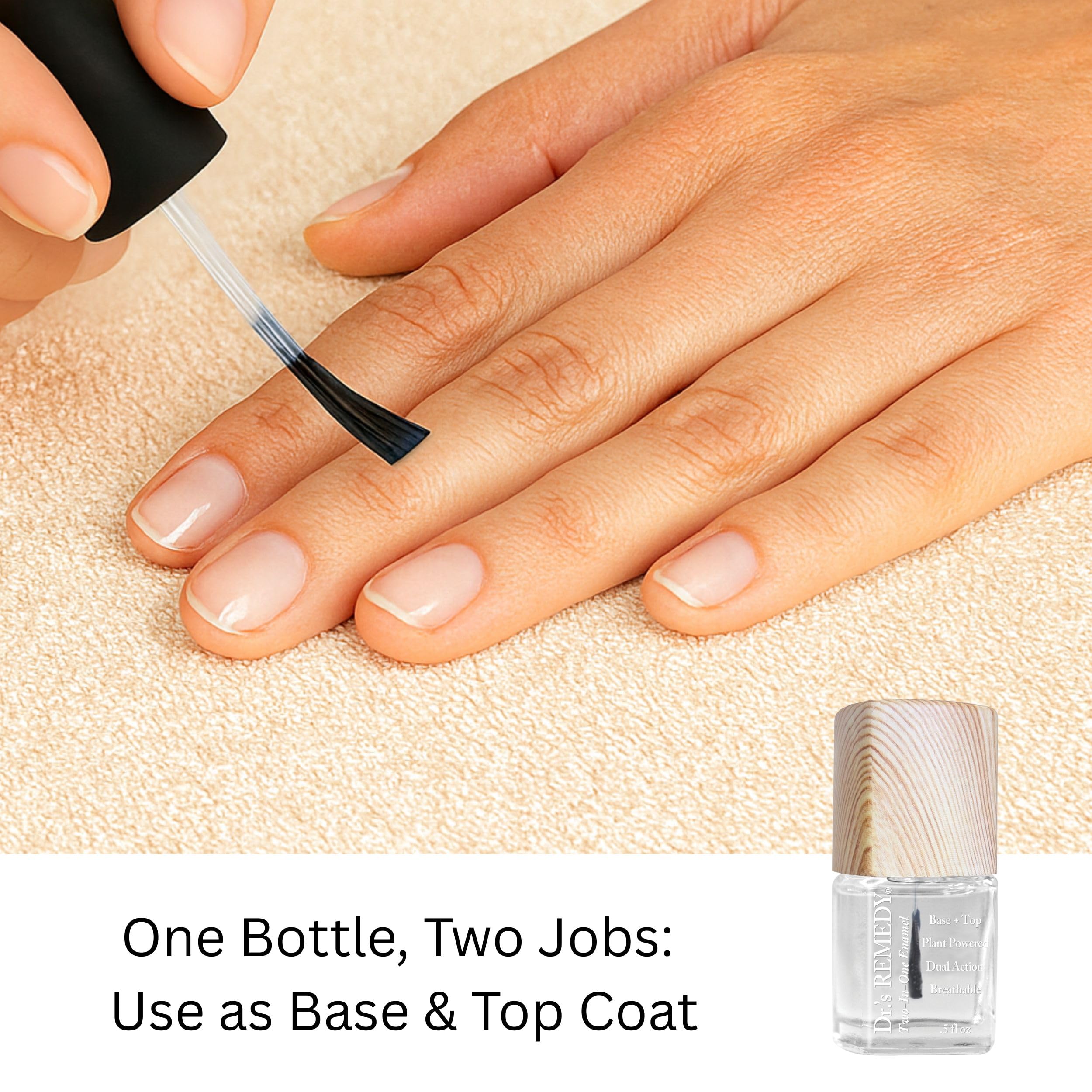 Dr.'s Remedy Enriched Nail Polish Clarity Coral with Base Coat | Quick-Dry, Long-Wear