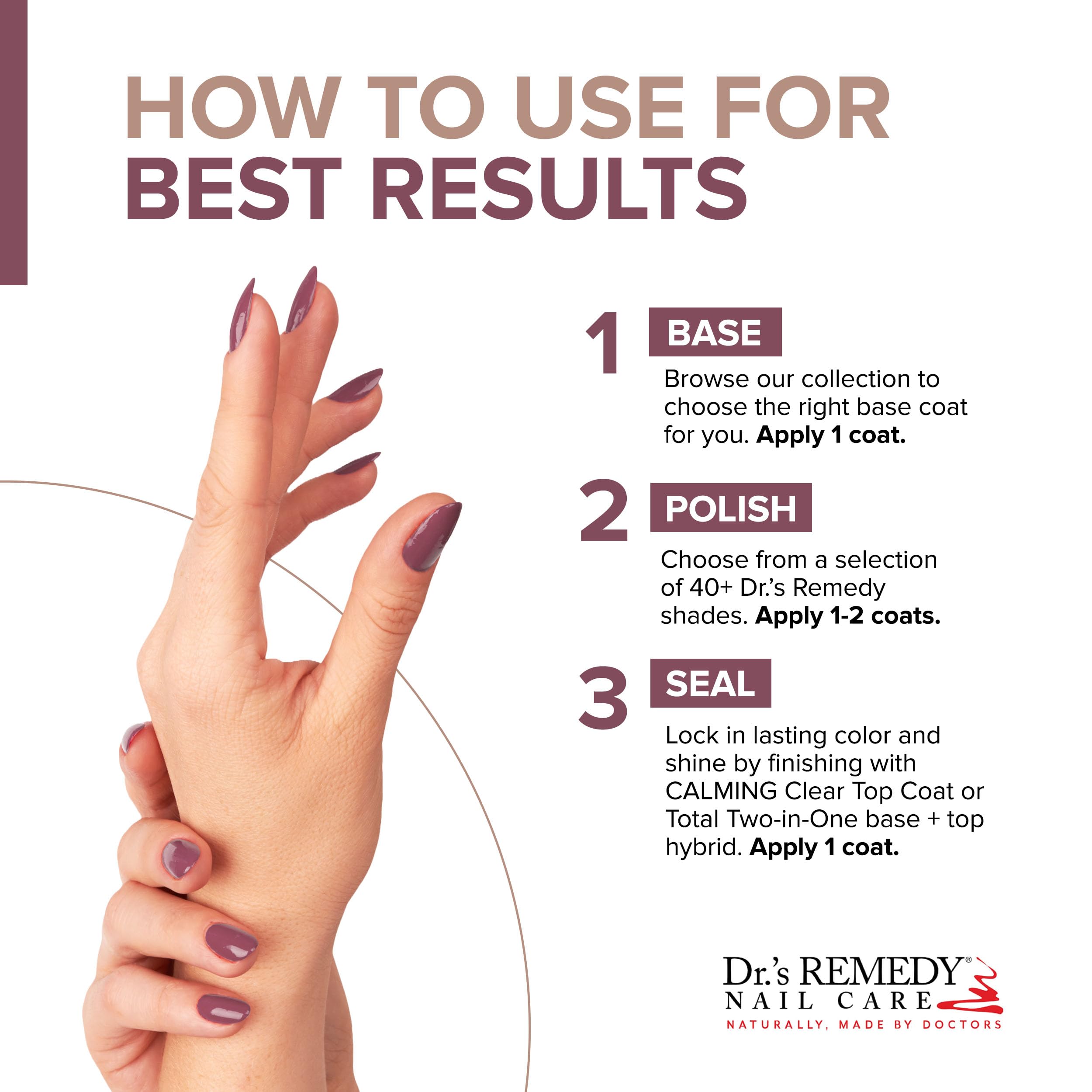Dr.’s Remedy Enriched Nail Polish – Non-Toxic, 24-Free, Doctor-Formulated (Mindful Mulberry)