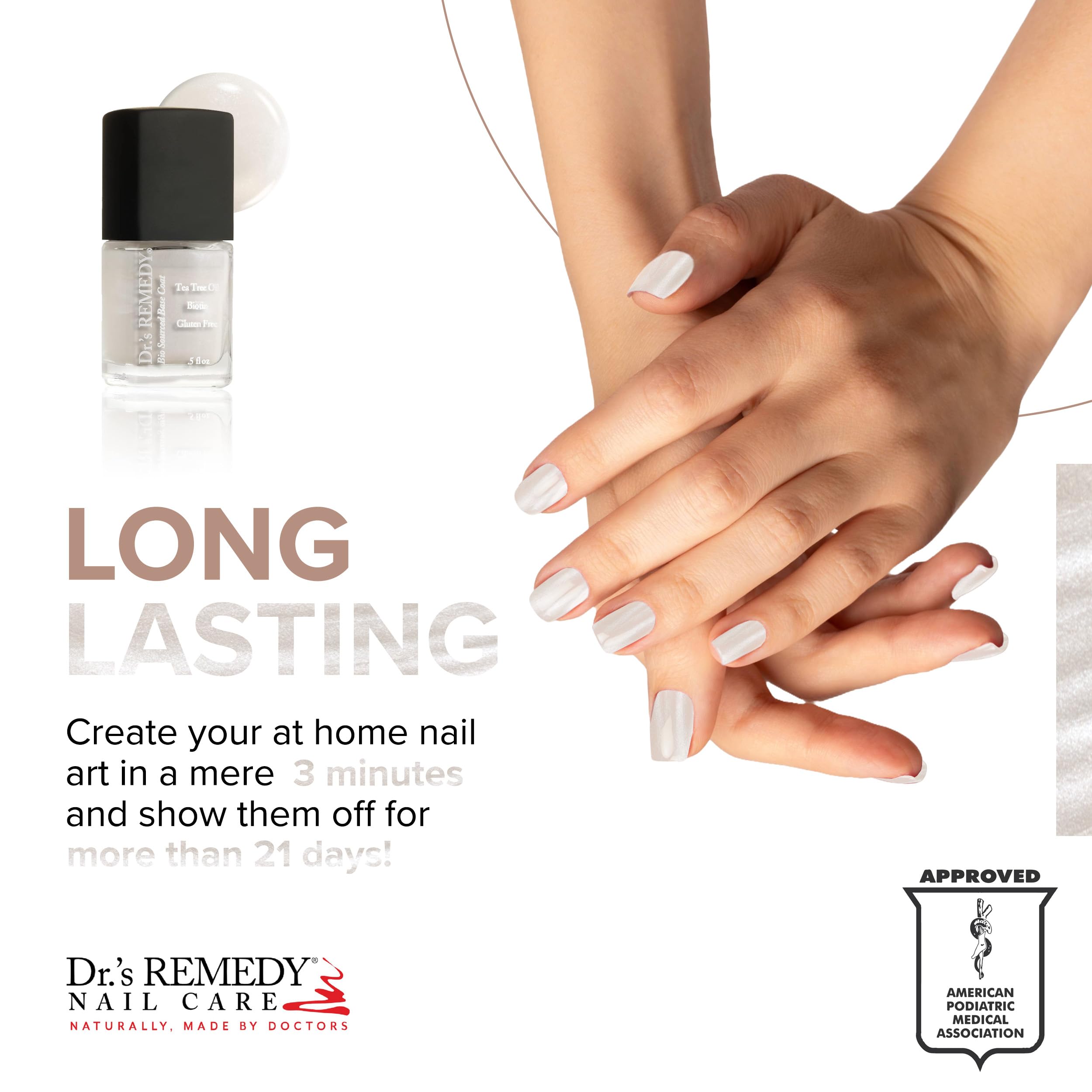 Dr.'s Remedy Enriched Nail Polish – Non-Toxic, All Natural, Organic • Doctor-Formulated: Strengthens, Restores, Heals, Protects 24-Free