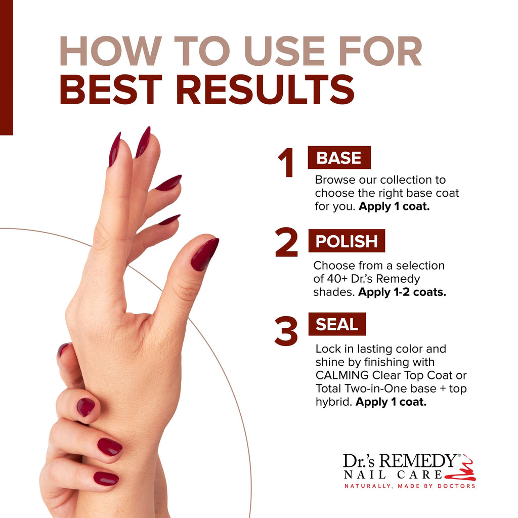 Dr.'s Remedy Enriched Nail Polish – Non-Toxic, 24-Free, Doctor-Formulated (Remedy Red)
