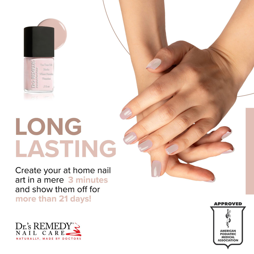 Dr.'s Remedy Enriched Nail Polish Pink – Non-Toxic, 24-Free, Strengthens & Protects