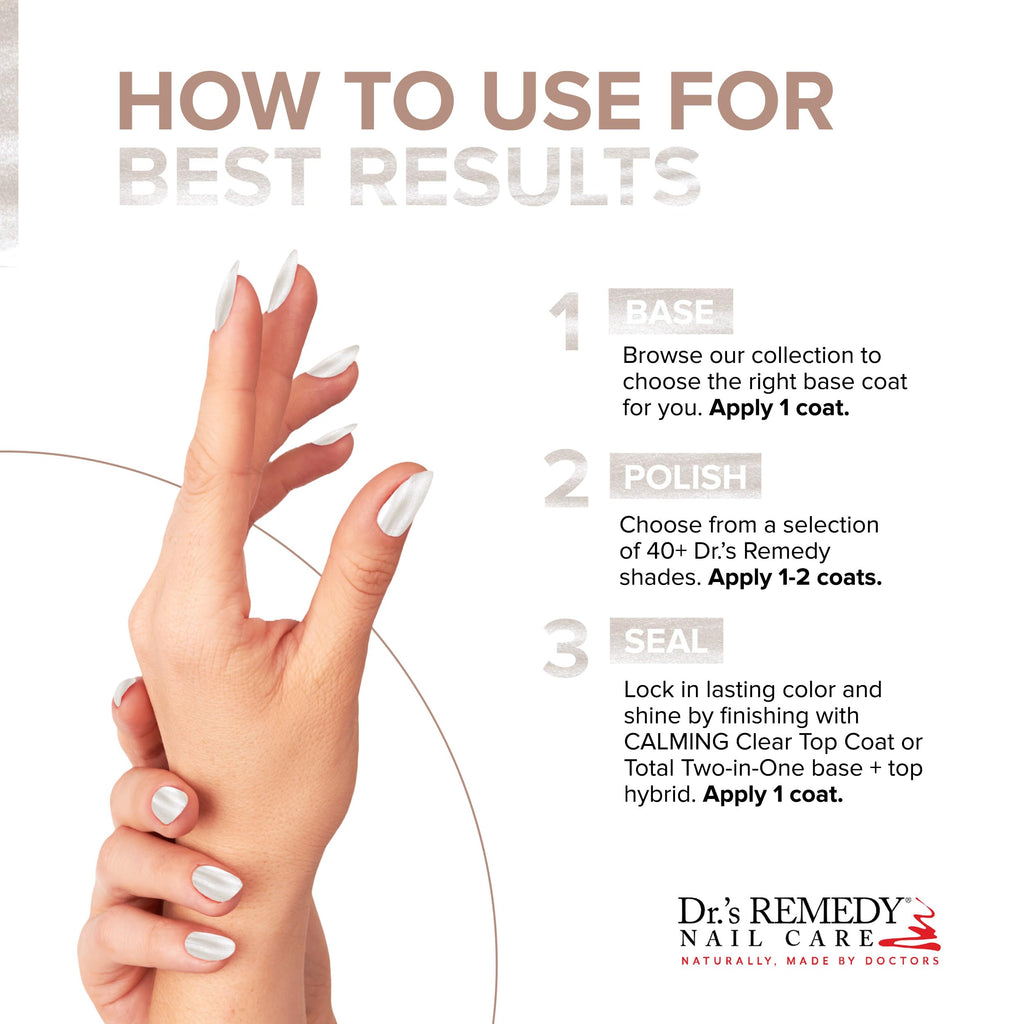 Dr.'s Remedy Enriched Nail Polish – Non-Toxic, All Natural, Organic • Doctor-Formulated: Strengthens, Restores, Heals, Protects 24-Free