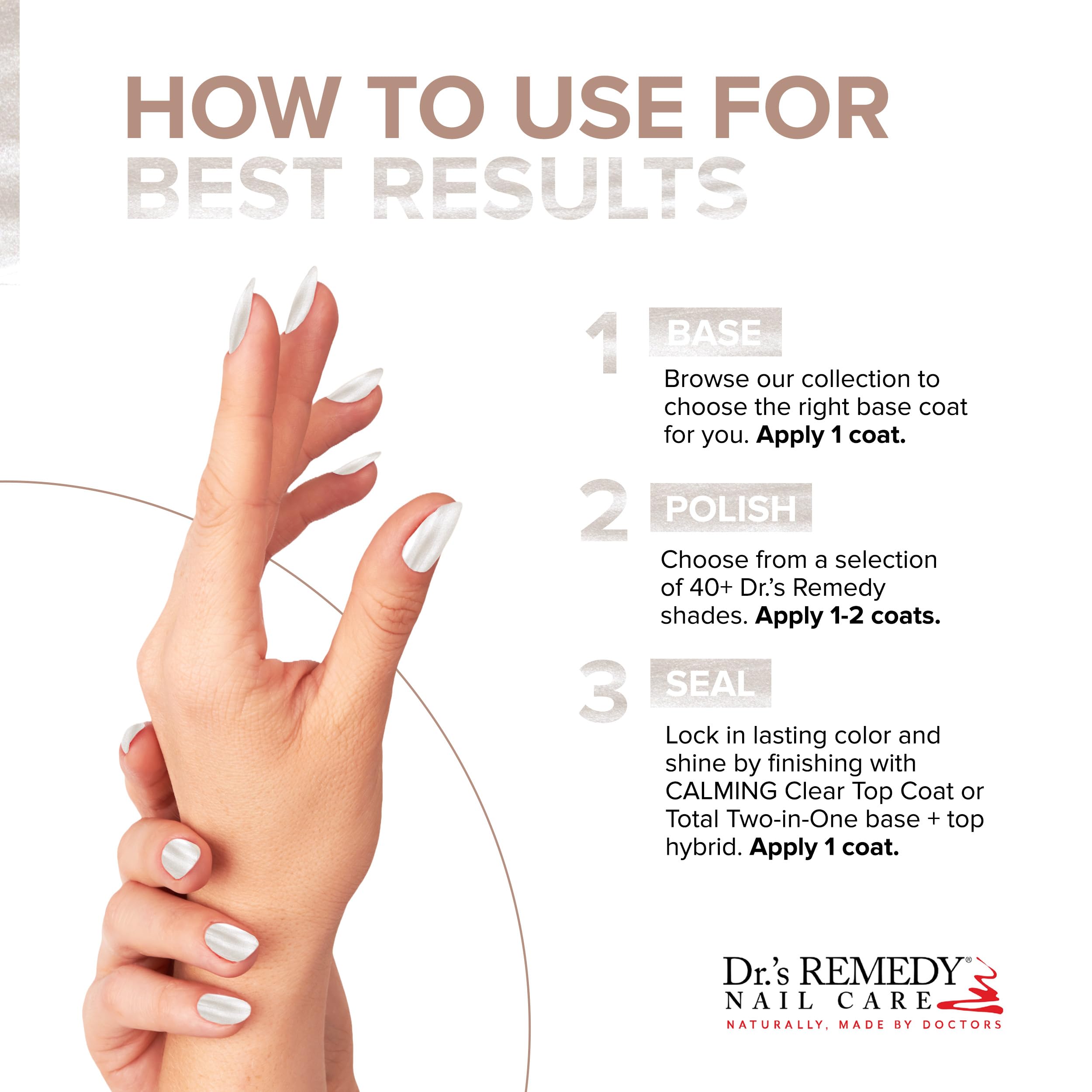 Dr.'s Remedy Enriched Nail Polish – Non-Toxic, All Natural, Organic • Doctor-Formulated: Strengthens, Restores, Heals, Protects 24-Free
