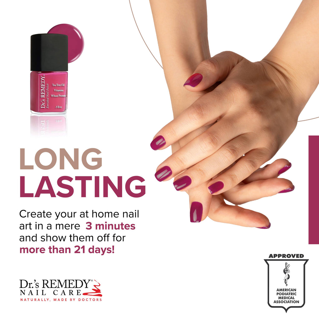 Dr.'s Remedy 3 Pack Nail Polish Kit – Think Positive Trio (Two-in-One Nail Strengthener) in POSITIVE Pink & HOPEFUL Hot Pink