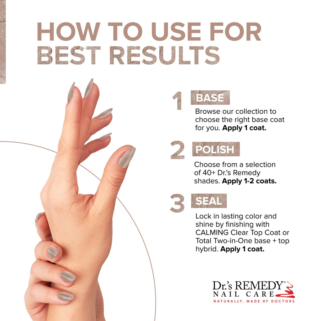 Dr.’s Remedy Enriched Nail Polish – Non-Toxic, 24-Free, Doctor-Formulated, POISED Pink Champagne