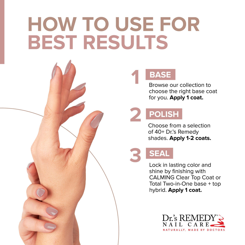 Dr.'s Remedy 3 Pack Nail Polish Kit – Anniversary Set: Brave Berry, Resilient Rose, Total Two-in-One Glaze | Non-Toxic, All-Natural Nail Strengthener