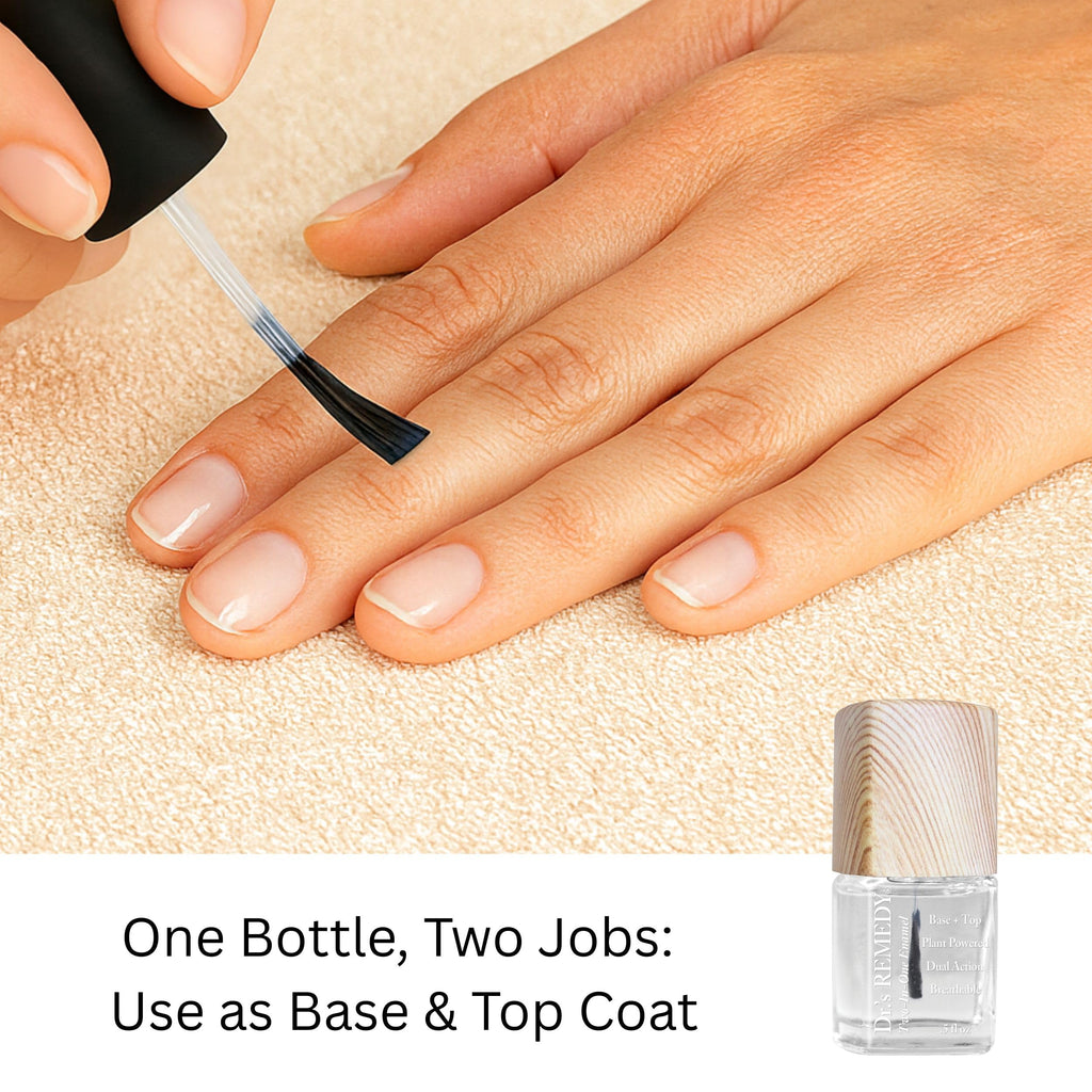 Dr.'s Remedy TOTAL Two-In-One Base & Top Coat – Clear Glaze, Quick Dry, 0.5 fl oz