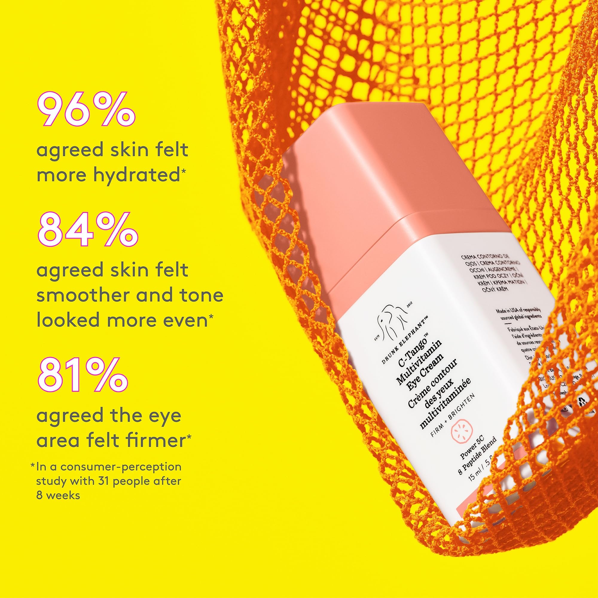 Drunk Elephant C-Tango Eye Cream with Deluxe Sample – Vitamin C & Peptides