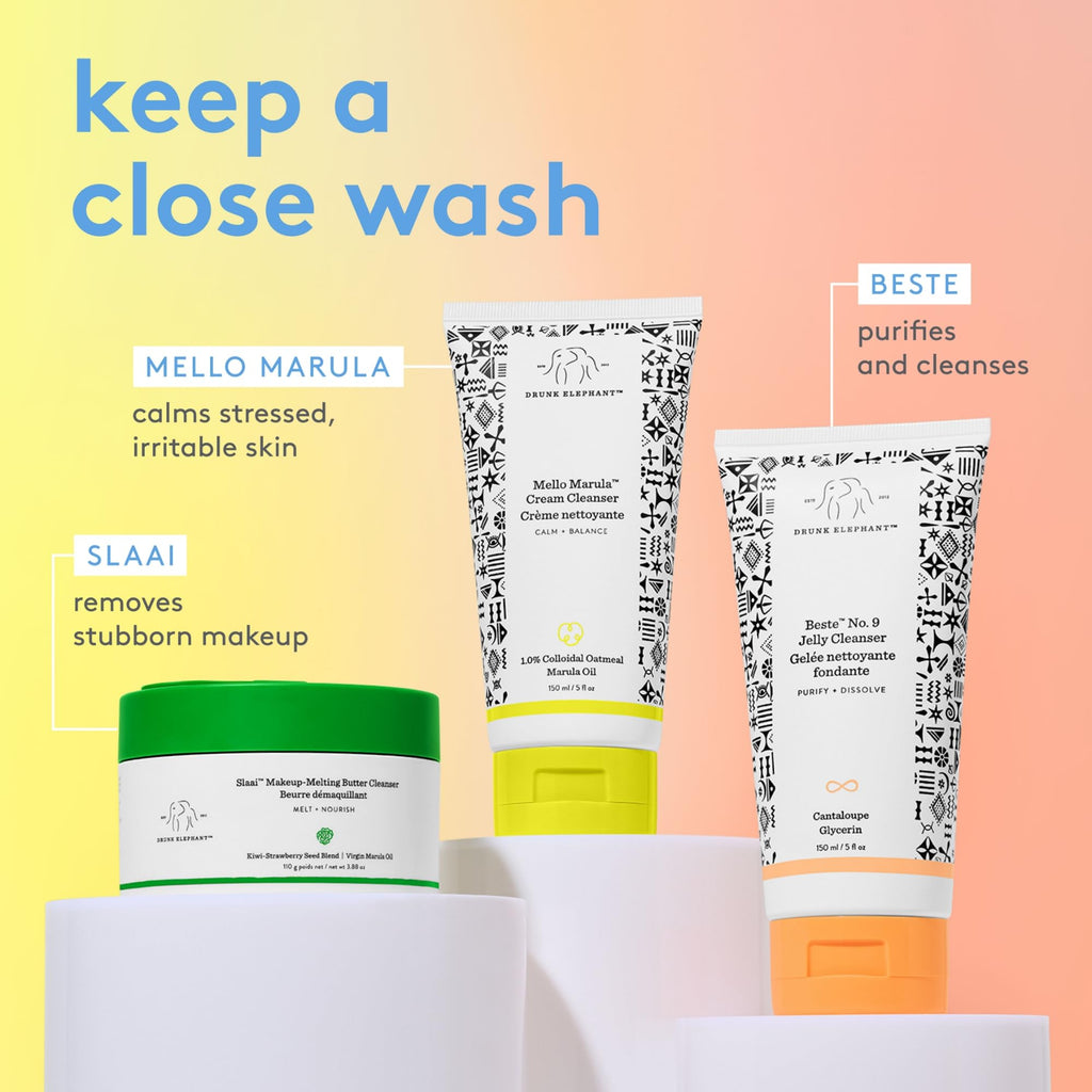 Drunk Elephant Mello Marula Cream Cleanser – Calming Face Cleanser, Fragrance-Free, Cruelty-Free