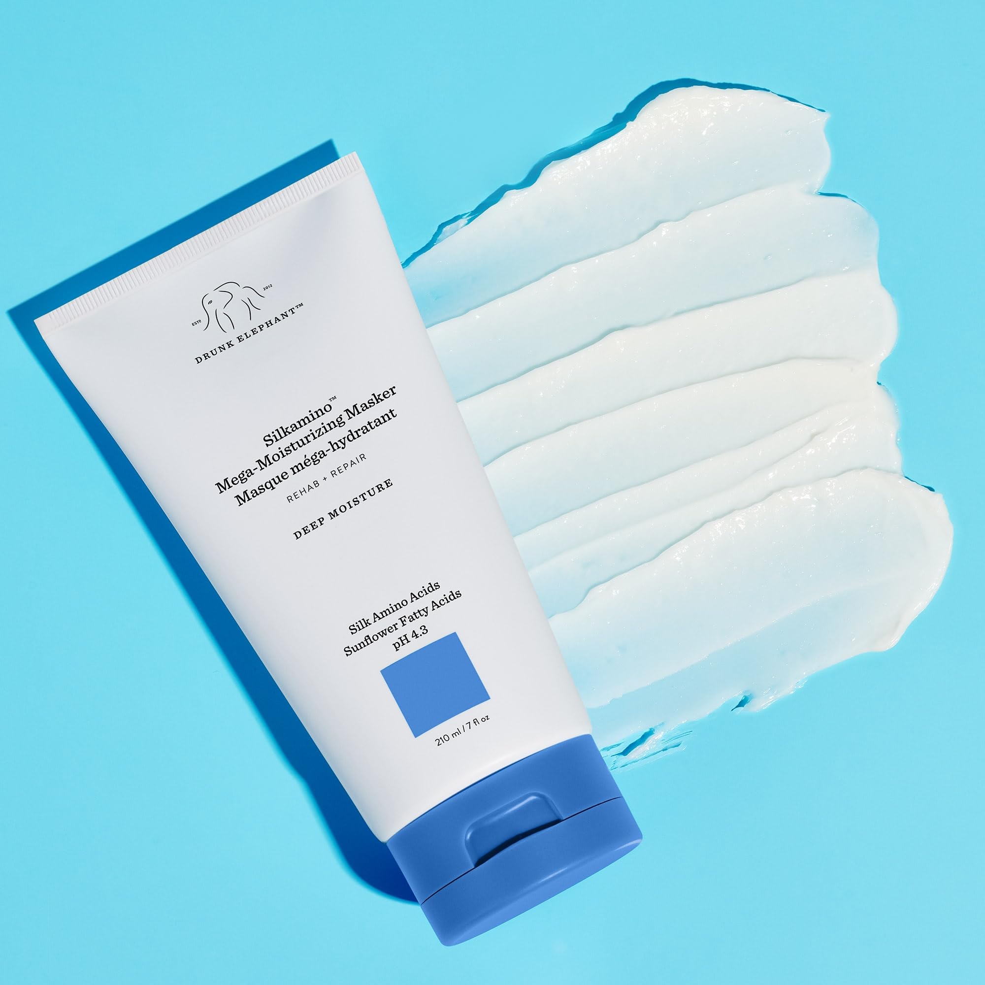 Drunk Elephant Silkamino Mega-Moisturizing Masker – Silk Amino Acids, 210 ml / 7 fl oz | Clean, Sulfate-Free