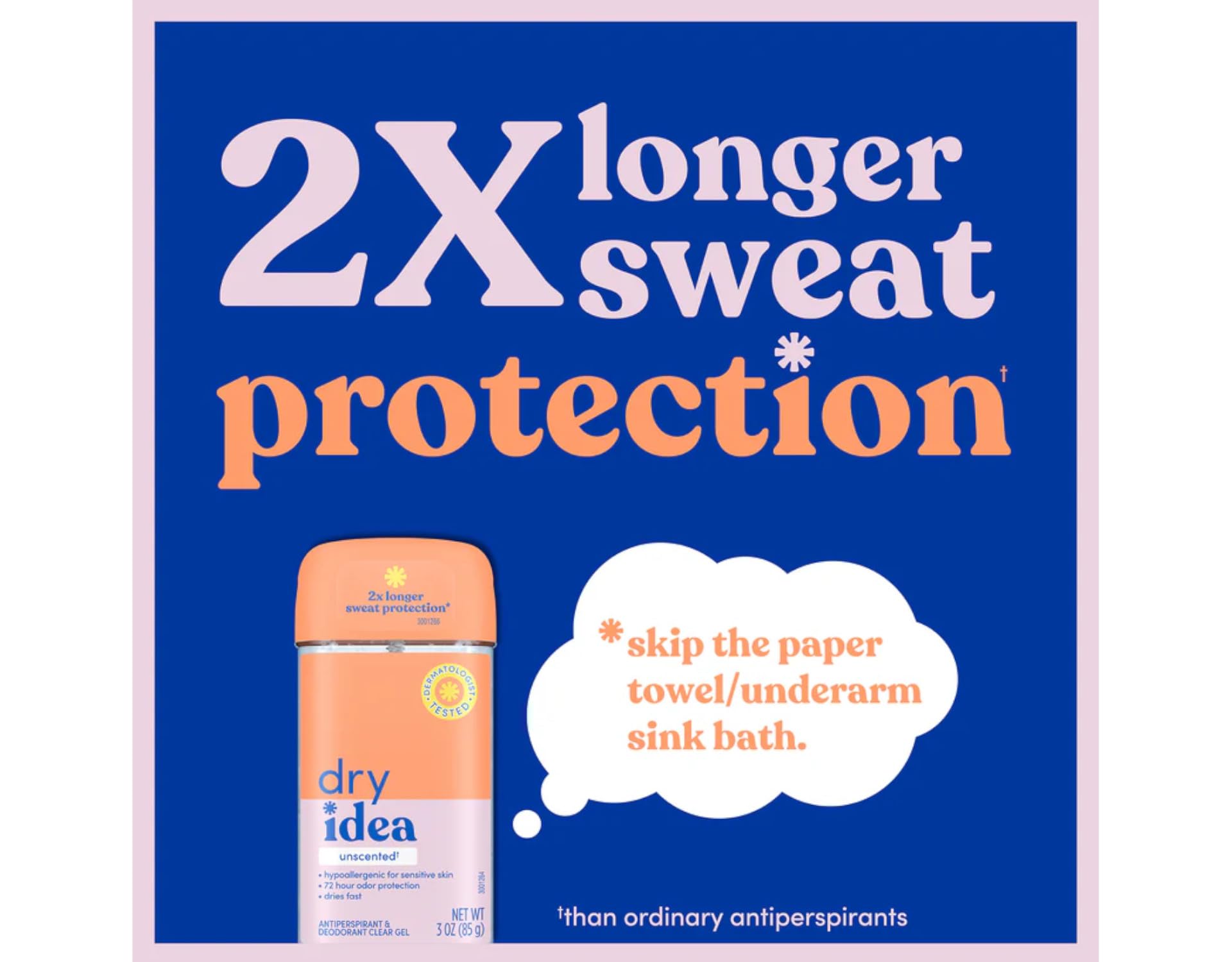 Dry Idea Advanced Dry Unscented Clear Gel Antiperspirant & Deodorant 3 oz – Pack of 11