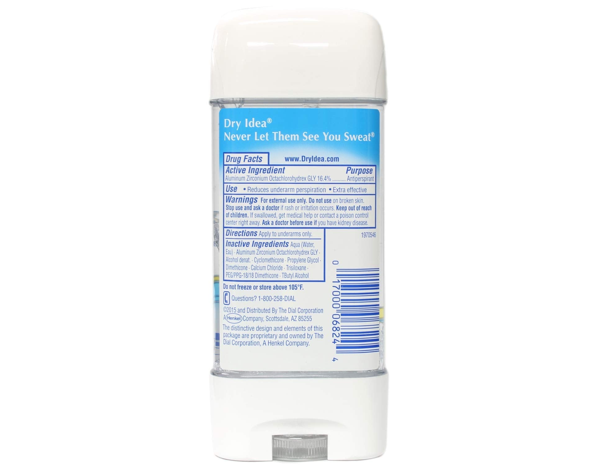 Dry Idea Advanced Dry Clear Gel Antiperspirant & Deodorant – Powder Fresh, 3 oz (Pack of 4)