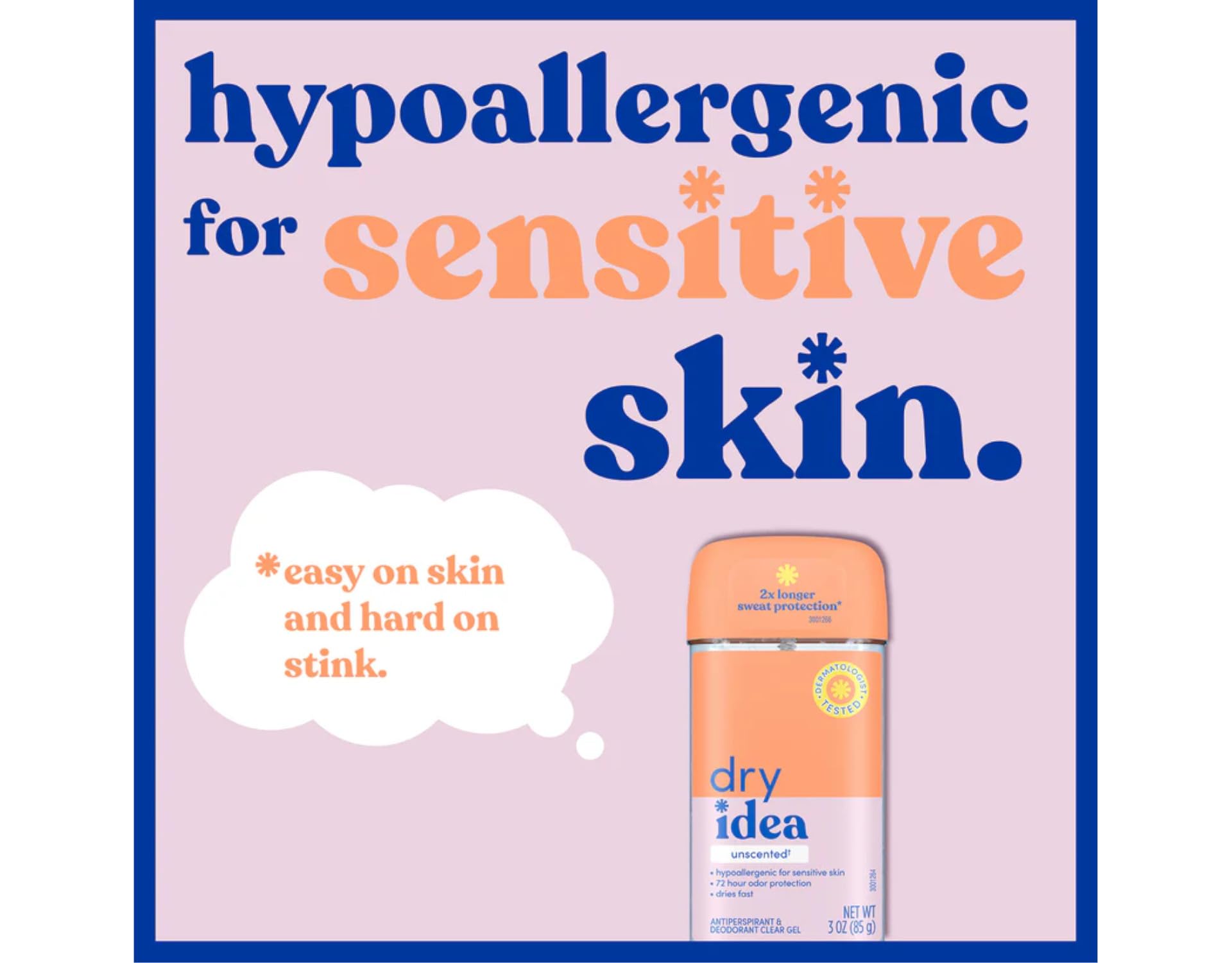 Dry Idea Advanced Dry Unscented Clear Gel Antiperspirant & Deodorant 3 oz – Pack of 11