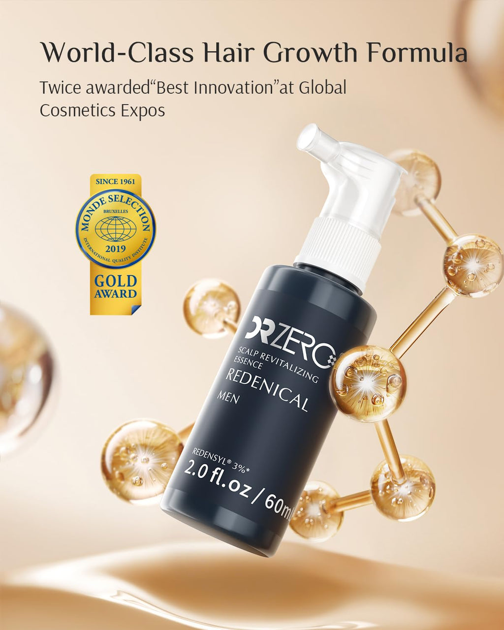 DR ZERO 3% Redensyl Hair Growth Serum for Men – Scalp Care & Regrowth (60ml)