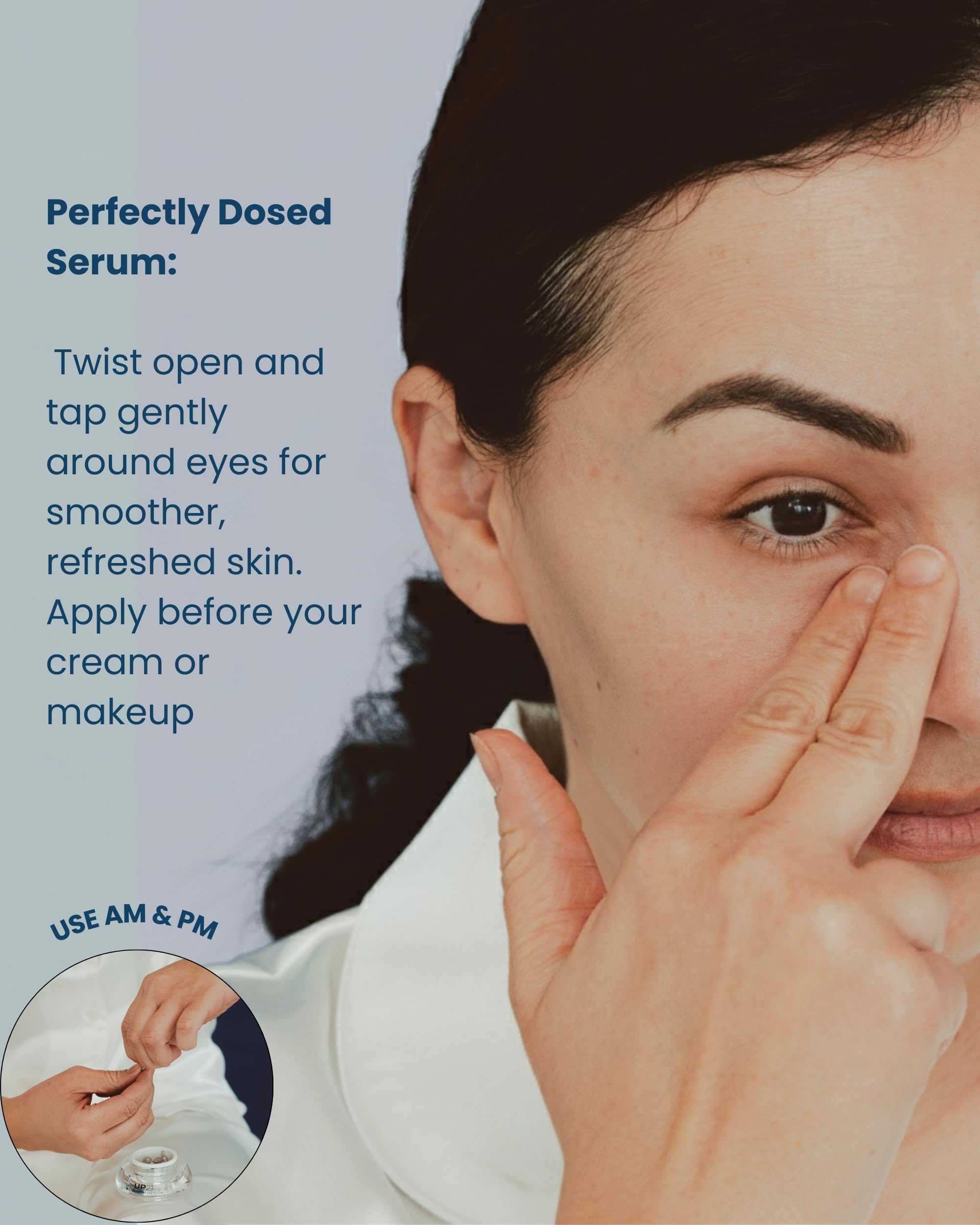 DS Dermasensa UP21 Eye Serum for Dark Circles & Puffiness | 42-Cap Jar