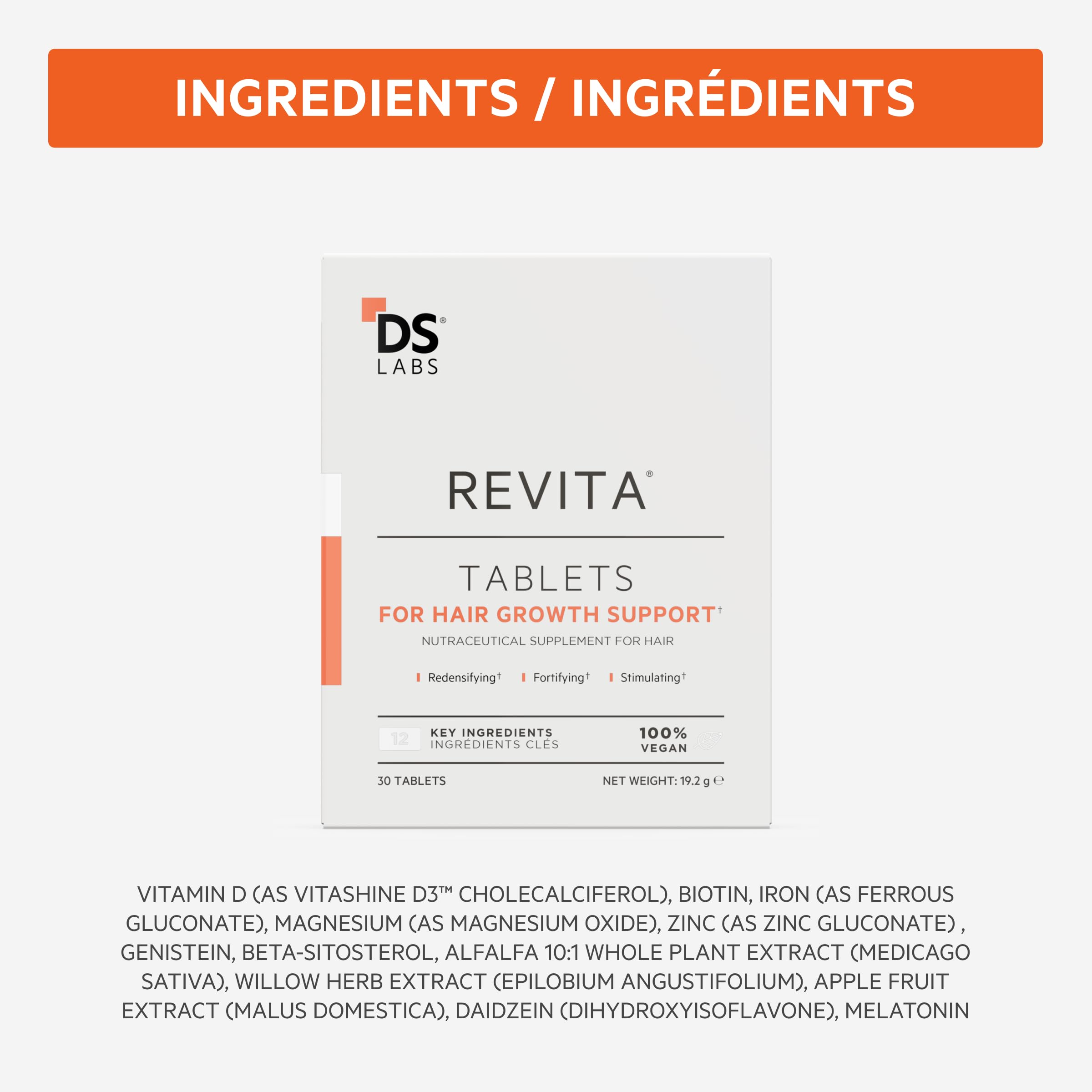 DS Laboratories Revita Hair Density Support Tablets – Hair Wellness Supplement (60 Tablets)