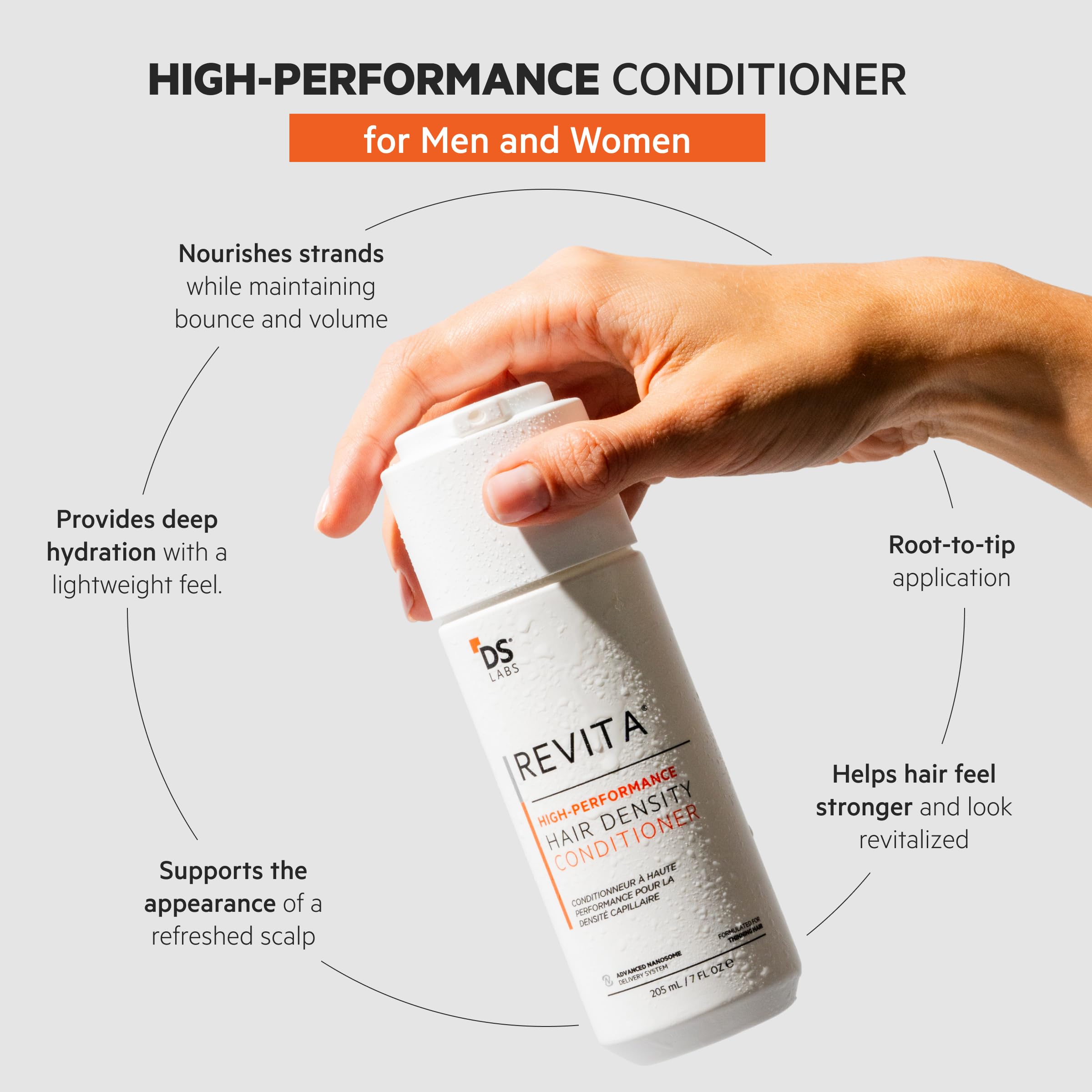 DS Labs Revita Conditioner – Scalp Refreshing Hydration, Fuller-Looking Hair, Color Safe