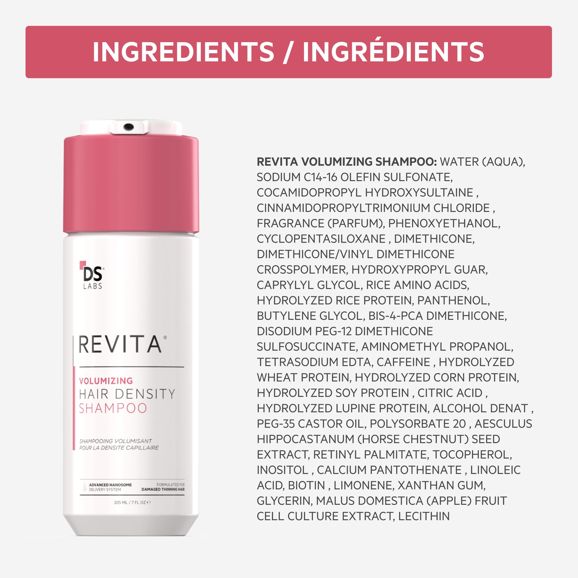 DS Labs Revita Volumizing Shampoo & Conditioner Set for Women – Weightless Root Lift, Color-Safe, Sulfate-Free (2 x 205 mL)