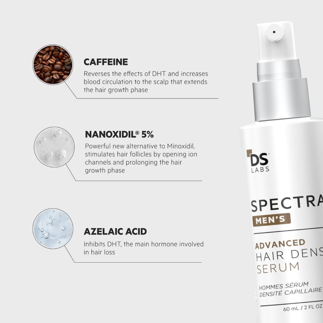 DS Laboratories Spectral Men’s Hair Density Serum 60mL – Lightweight Leave-In for Fuller, Thicker Hair