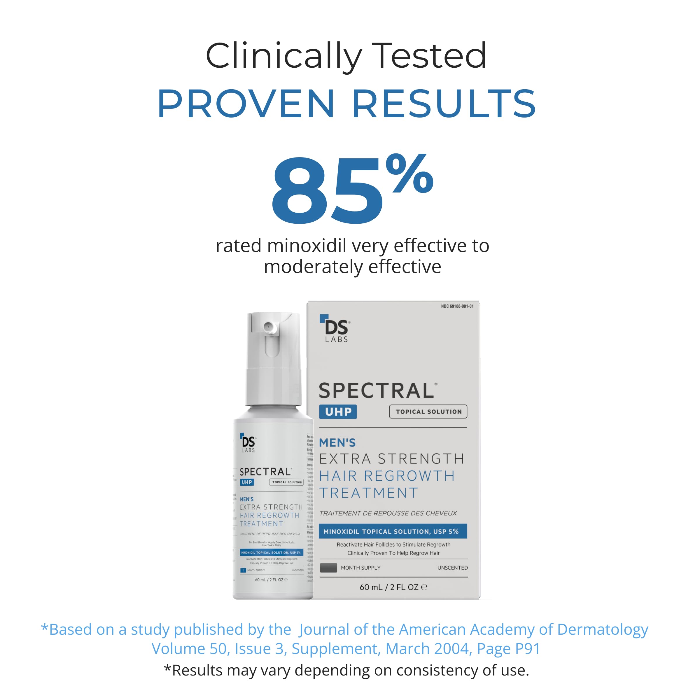 DS Laboratories Spectral.UHP 5% Minoxidil Hair Density Serum for Men – Extra Strength Crown Thinning, 60mL